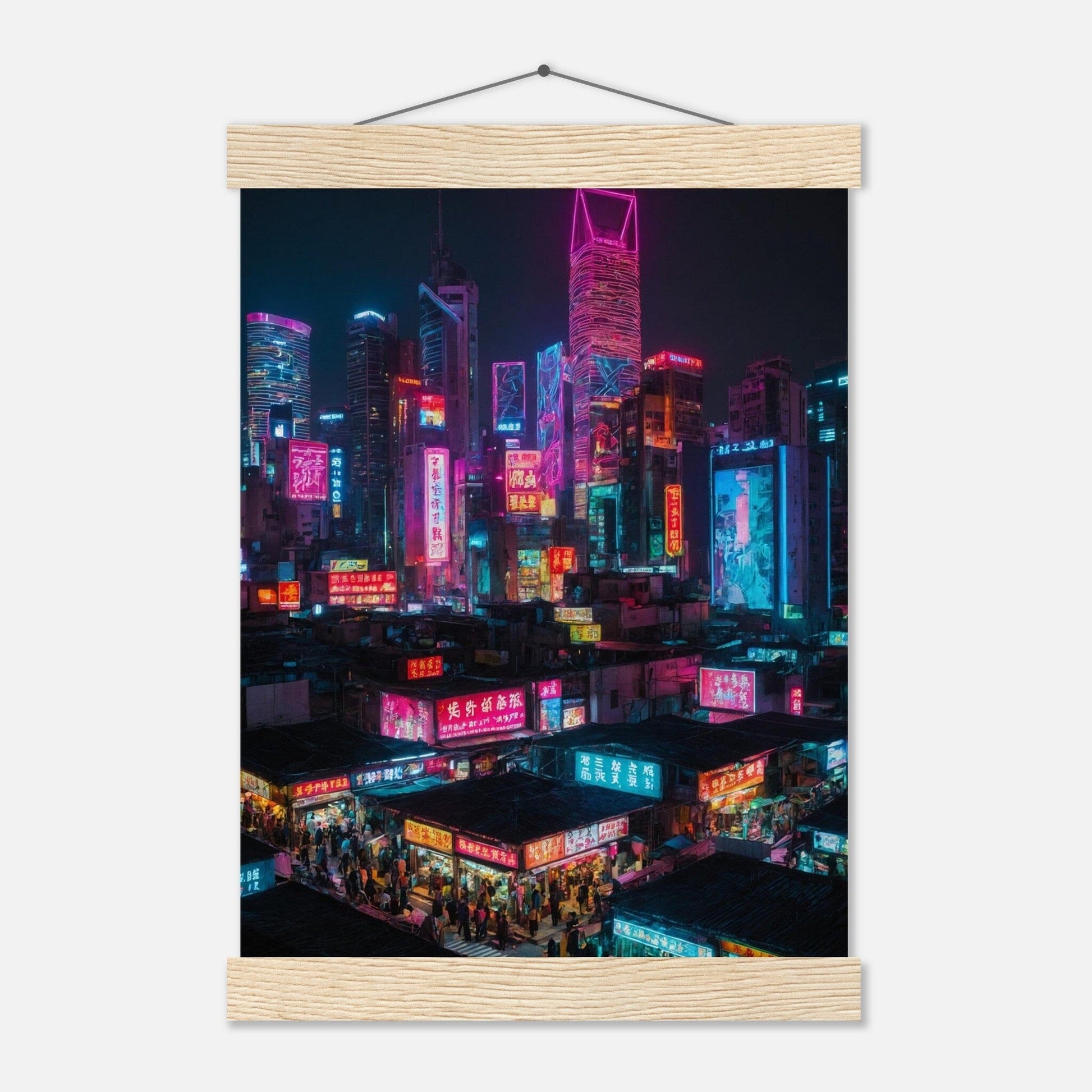 Premium Matte Paper Poster with Hanger - Minimalistische Kunstpräsentation mit Holzhänger Print Material Modern Masterpieces A4 21x29.7 cm / 8x12″ Natural wood wall hanger 