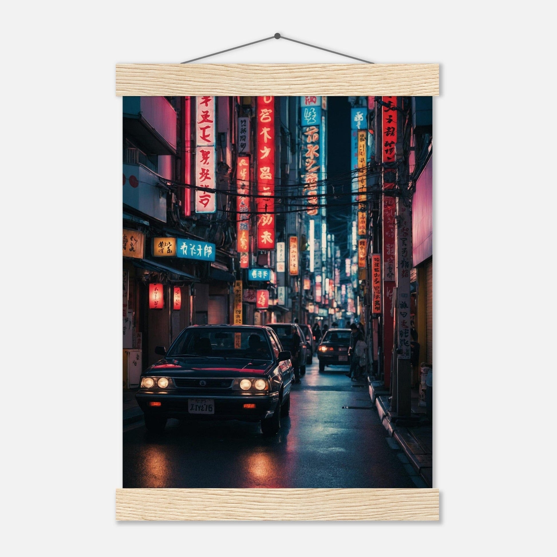 Premium Matte Paper Poster with Hanger - Minimalistische Kunstpräsentation mit Holzhänger Print Material Modern Masterpieces A4 21x29.7 cm / 8x12″ Natural wood wall hanger 