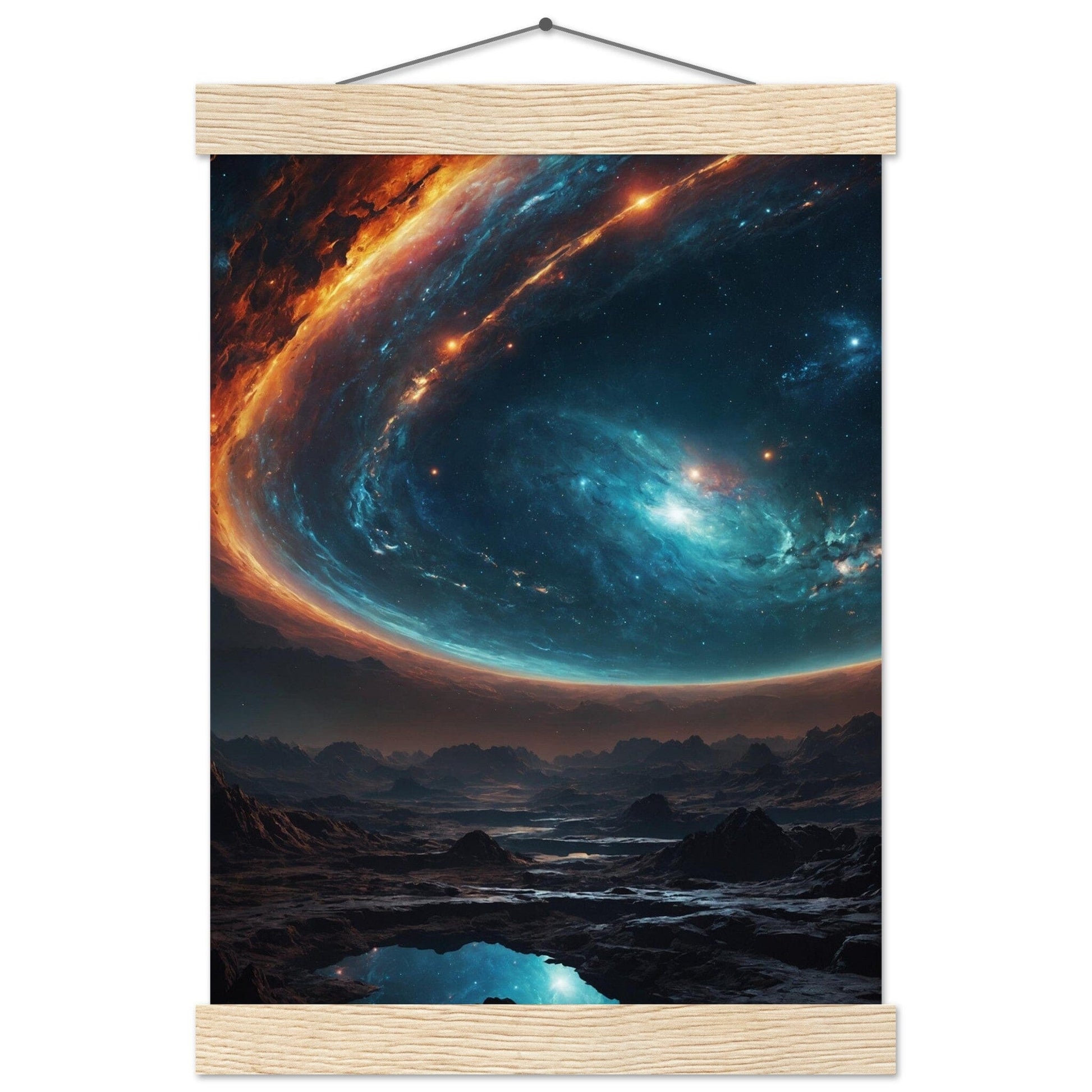 Premium Matte Paper Poster with Hanger - Minimalistische Kunstpräsentation mit Holzhänger Print Material Modern Masterpieces A4 21x29.7 cm / 8x12″ Natural wood wall hanger 