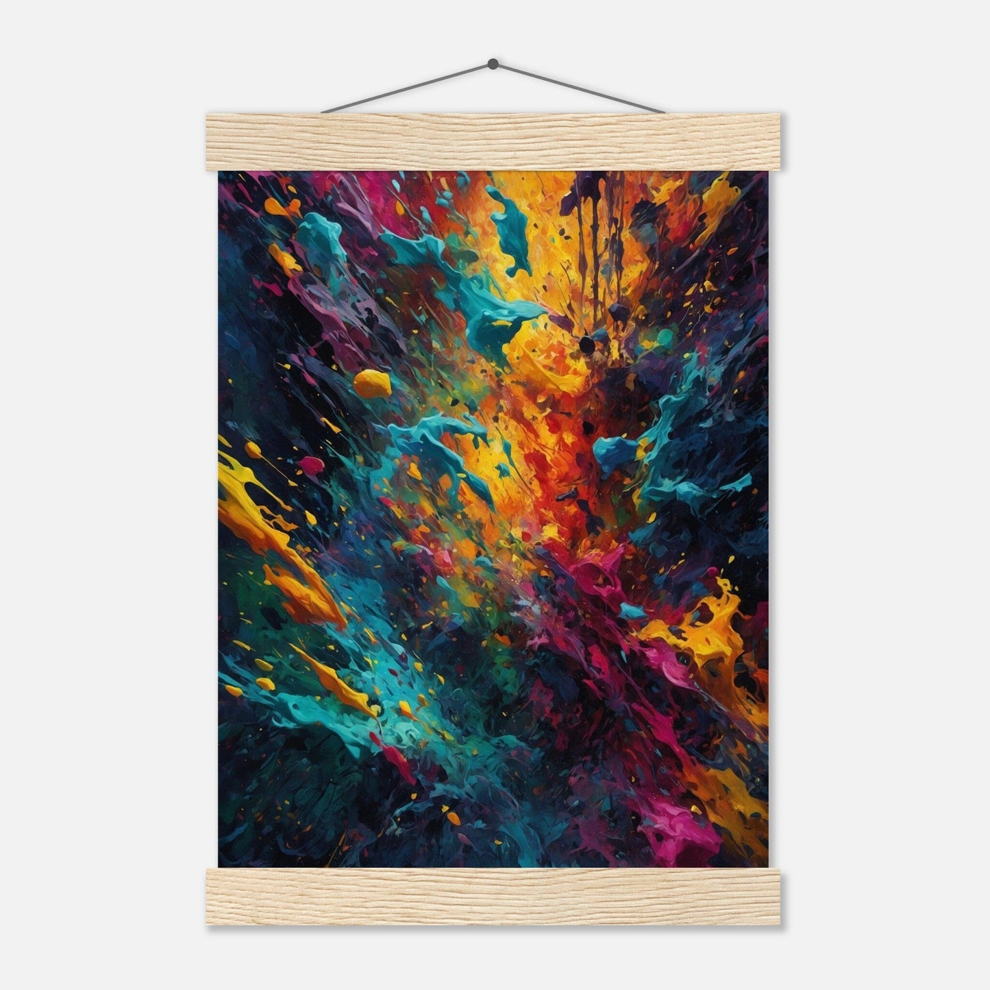 Premium Matte Paper Poster with Hanger - Minimalistische Kunstpräsentation mit Holzhänger Print Material Modern Masterpieces A4 21x29.7 cm / 8x12″ Natural wood wall hanger 