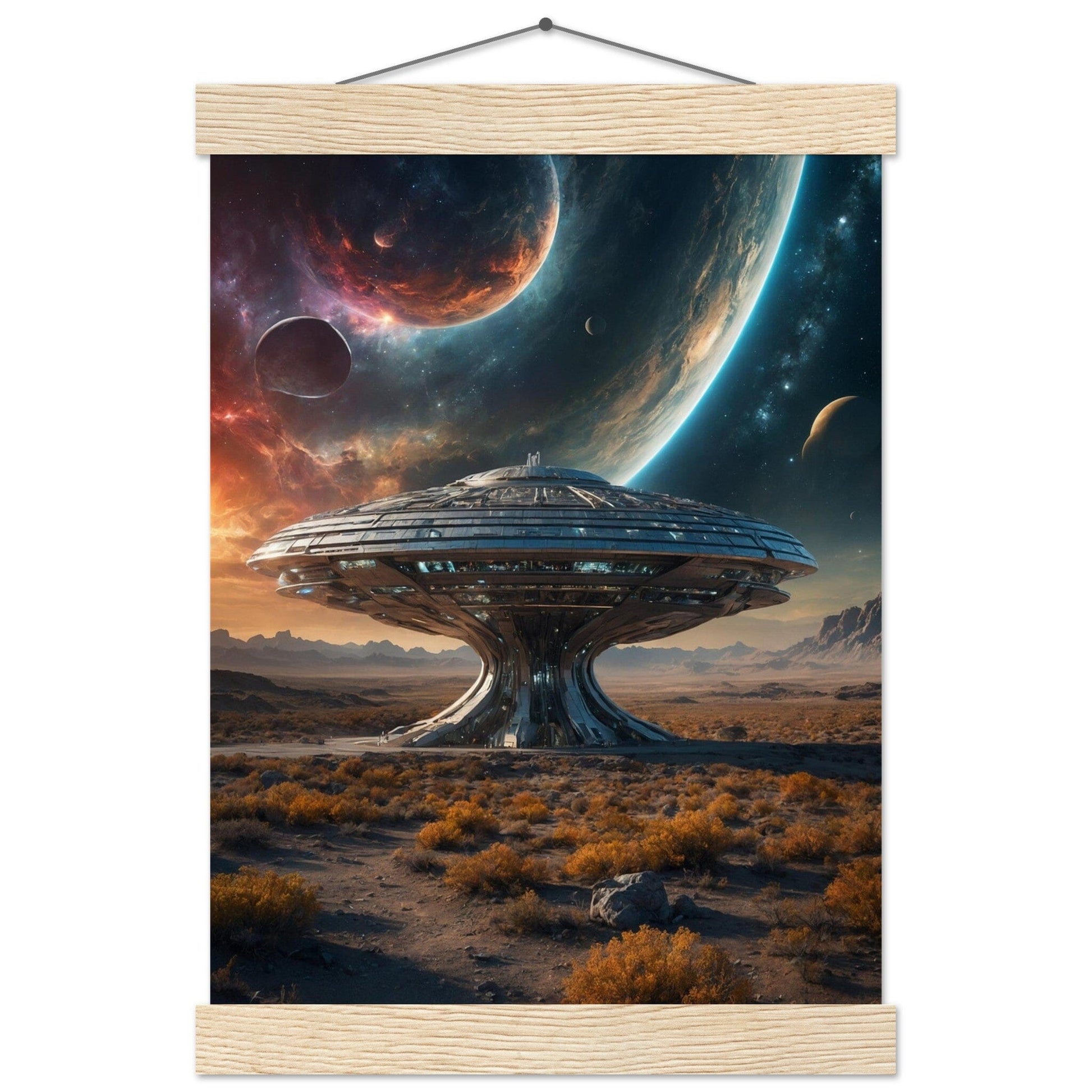 Premium Matte Paper Poster with Hanger - Minimalistische Kunstpräsentation mit Holzhänger Print Material Modern Masterpieces A4 21x29.7 cm / 8x12″ Natural wood wall hanger 