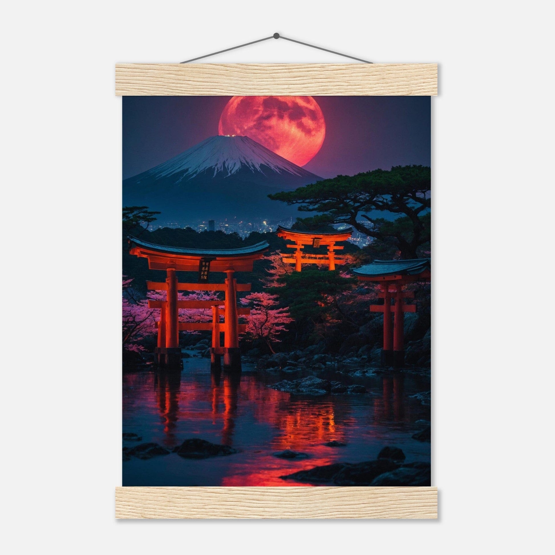 Premium Matte Paper Poster with Hanger - Minimalistische Kunstpräsentation mit Holzhänger Print Material Modern Masterpieces A4 21x29.7 cm / 8x12″ Natural wood wall hanger 