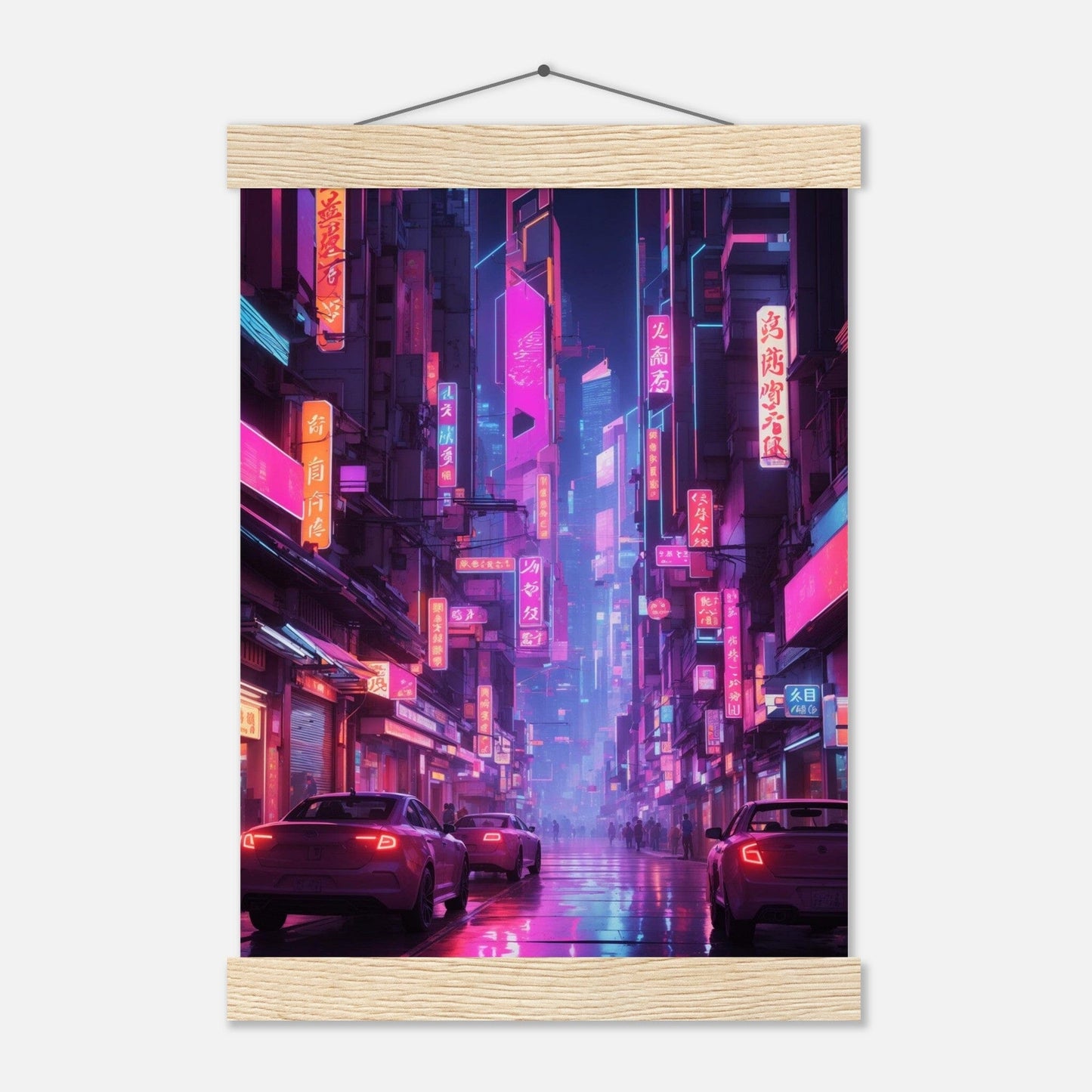 Premium Matte Paper Poster with Hanger - Minimalistische Kunstpräsentation mit Holzhänger Print Material Modern Masterpieces A4 21x29.7 cm / 8x12″ Natural wood wall hanger 