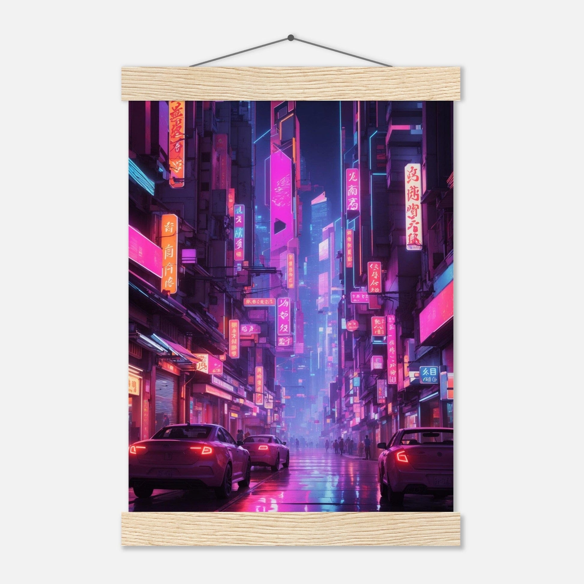 Premium Matte Paper Poster with Hanger - Minimalistische Kunstpräsentation mit Holzhänger Print Material Modern Masterpieces A4 21x29.7 cm / 8x12″ Natural wood wall hanger 