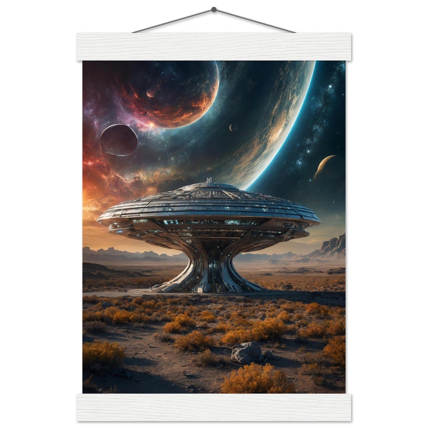 Premium Matte Paper Poster with Hanger - Minimalistische Kunstpräsentation mit Holzhänger Print Material Modern Masterpieces A4 21x29.7 cm / 8x12″ White wall hanger 