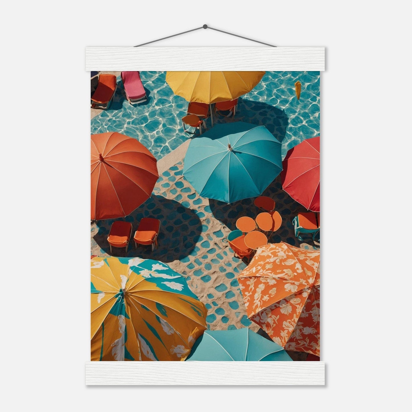 Premium Matte Paper Poster with Hanger - Minimalistische Kunstpräsentation mit Holzhänger Print Material Modern Masterpieces A4 21x29.7 cm / 8x12″ White wall hanger 