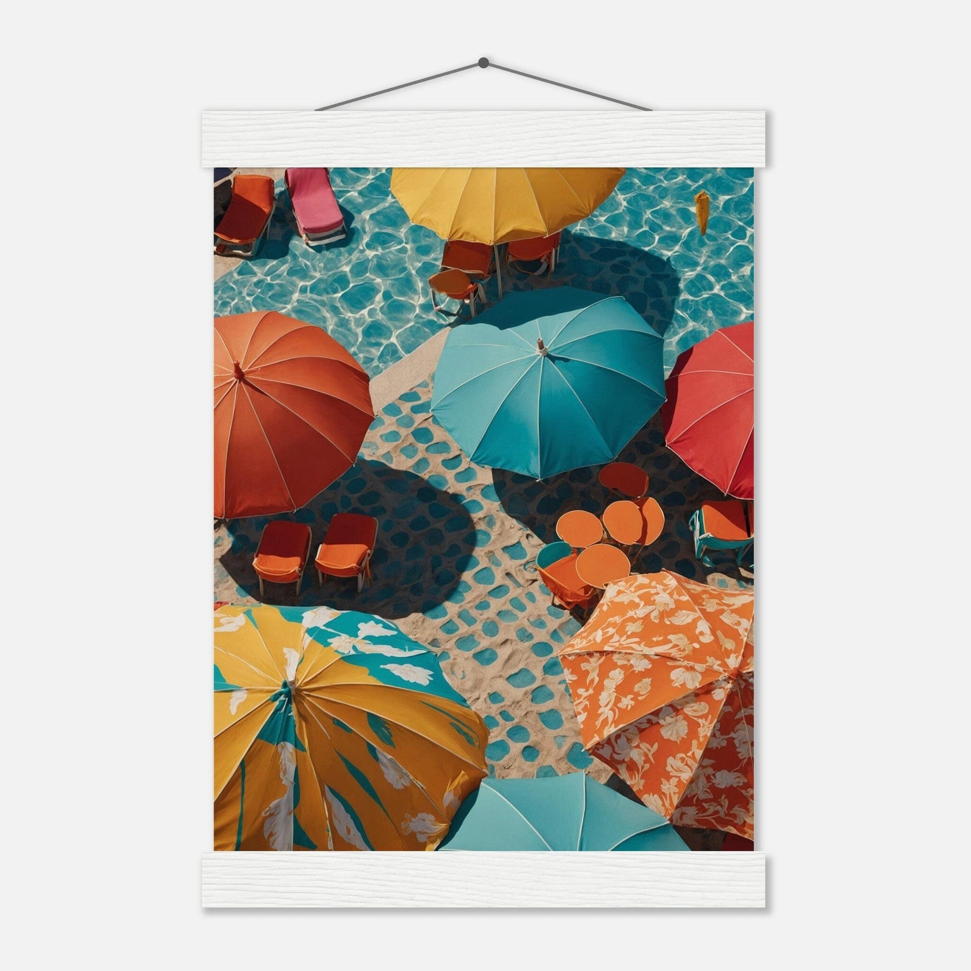 Premium Matte Paper Poster with Hanger - Minimalistische Kunstpräsentation mit Holzhänger Print Material Modern Masterpieces A4 21x29.7 cm / 8x12″ White wall hanger 