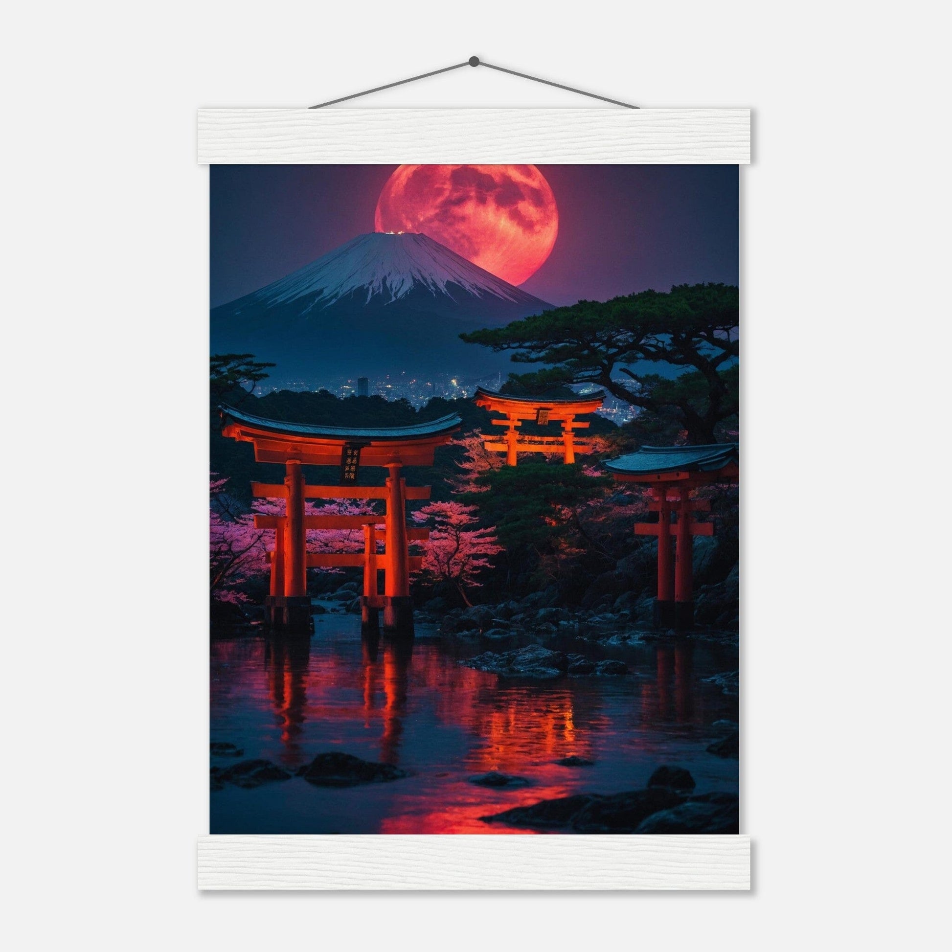 Premium Matte Paper Poster with Hanger - Minimalistische Kunstpräsentation mit Holzhänger Print Material Modern Masterpieces A4 21x29.7 cm / 8x12″ White wall hanger 
