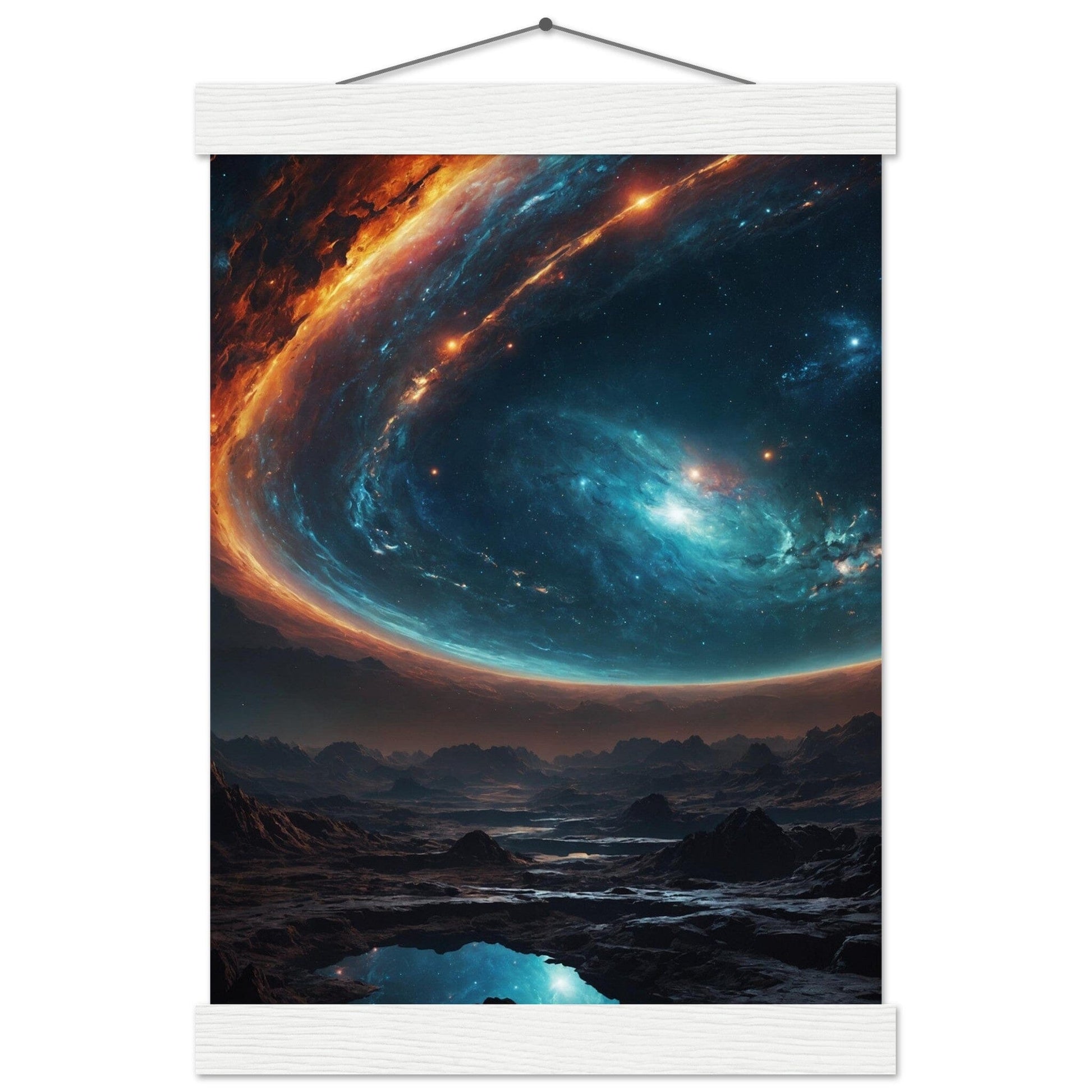 Premium Matte Paper Poster with Hanger - Minimalistische Kunstpräsentation mit Holzhänger Print Material Modern Masterpieces A4 21x29.7 cm / 8x12″ White wall hanger 