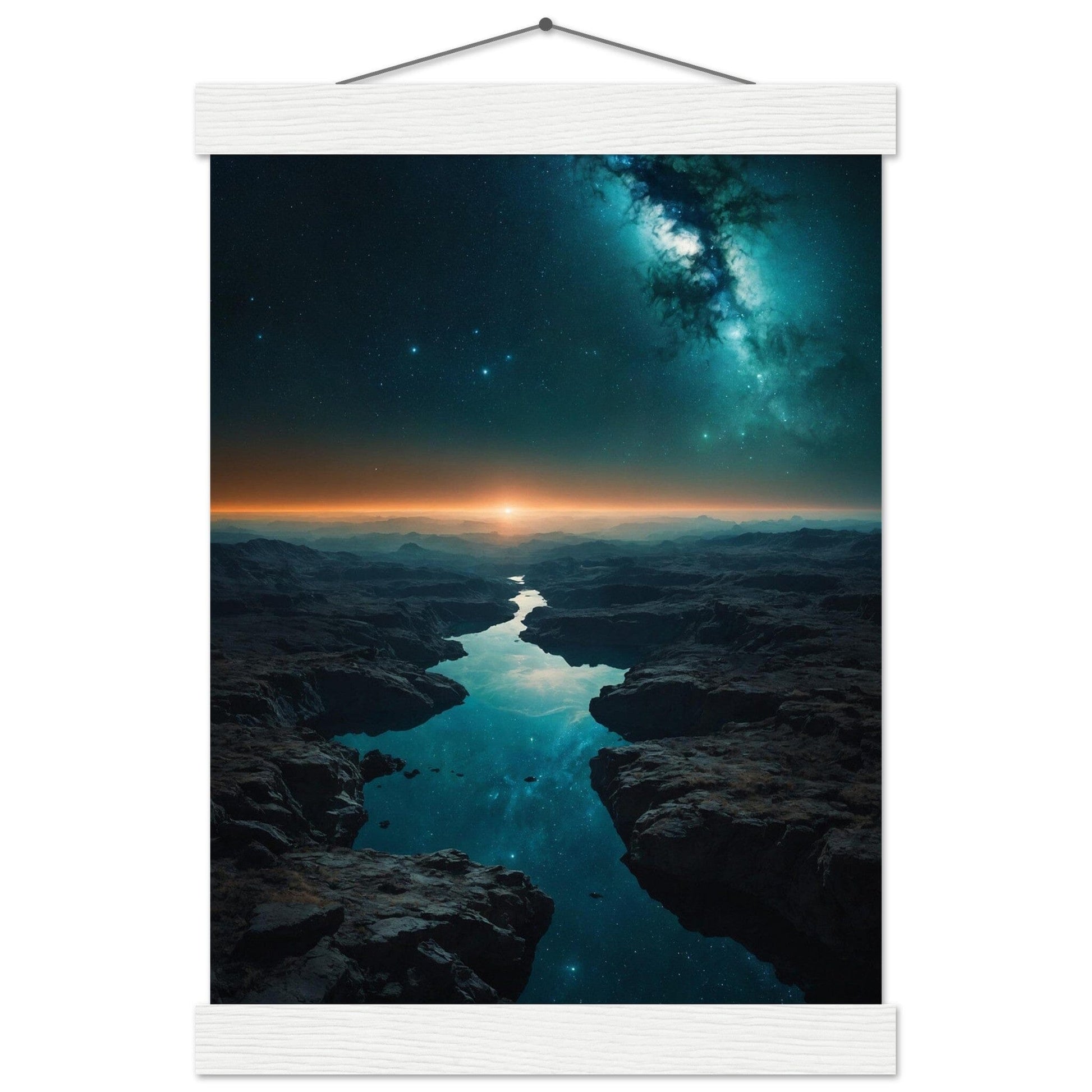 Premium Matte Paper Poster with Hanger - Minimalistische Kunstpräsentation mit Holzhänger Print Material Modern Masterpieces A4 21x29.7 cm / 8x12″ White wall hanger 