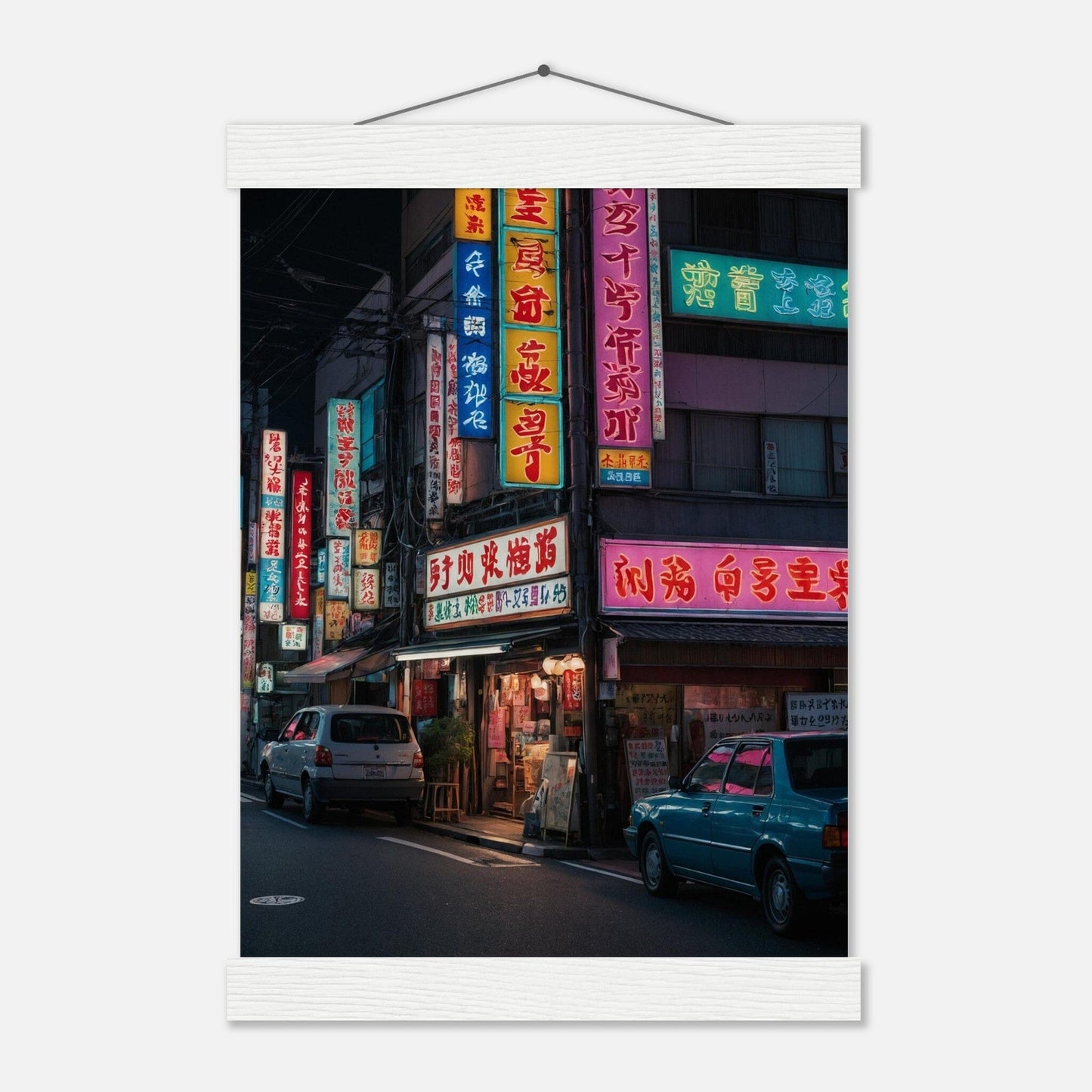 Premium Matte Paper Poster with Hanger - Minimalistische Kunstpräsentation mit Holzhänger Print Material Modern Masterpieces A4 21x29.7 cm / 8x12″ White wall hanger 