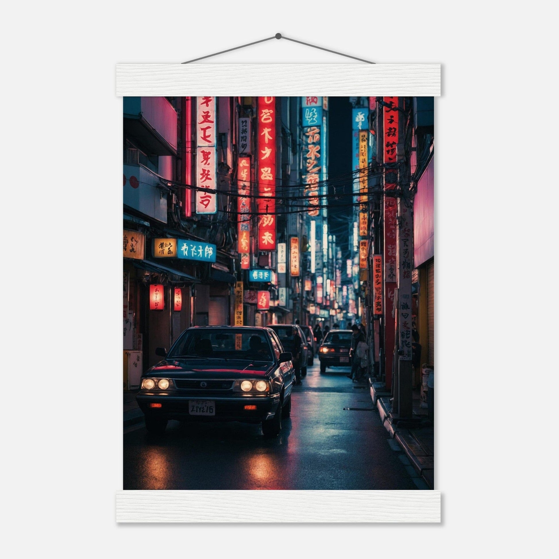 Premium Matte Paper Poster with Hanger - Minimalistische Kunstpräsentation mit Holzhänger Print Material Modern Masterpieces A4 21x29.7 cm / 8x12″ White wall hanger 