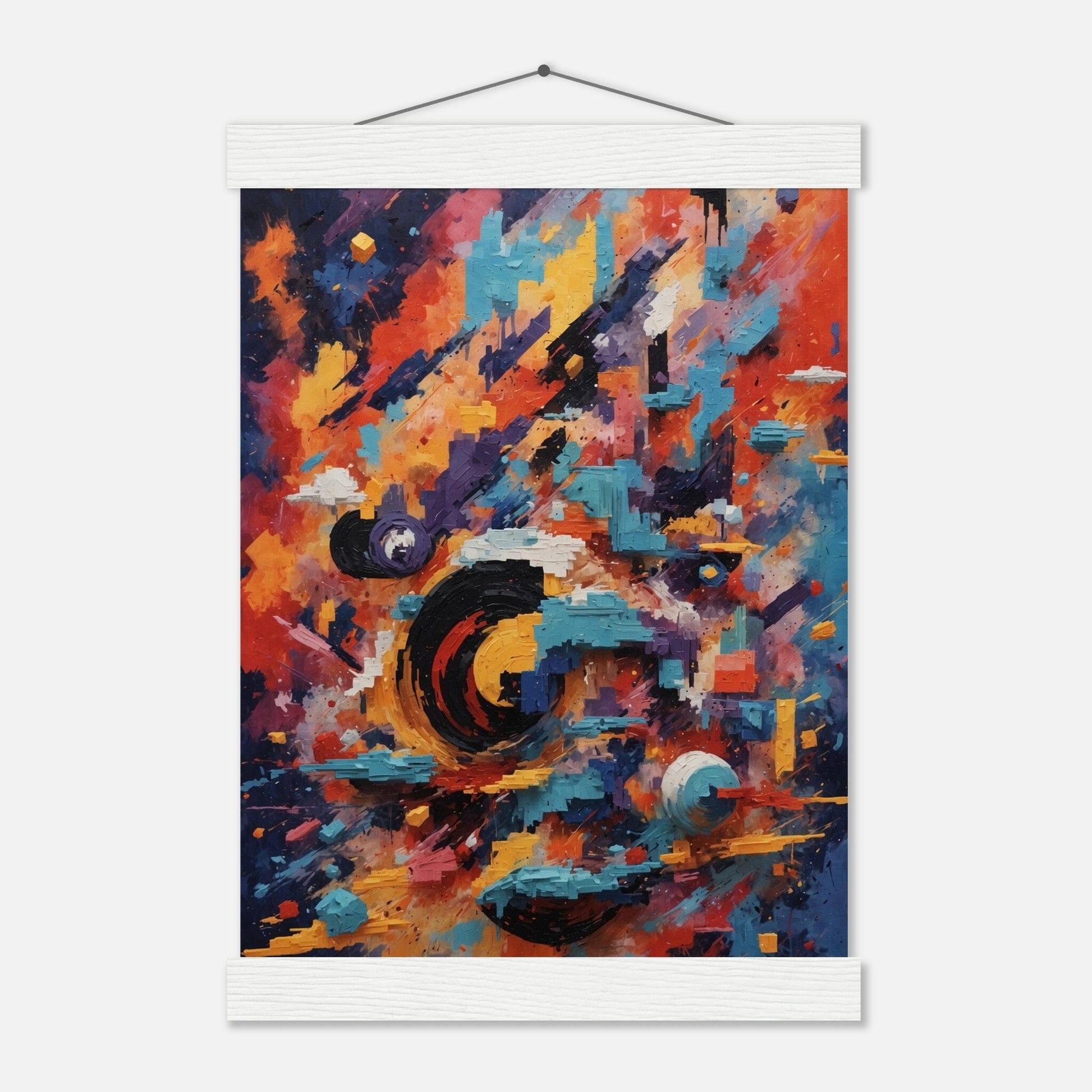 Premium Matte Paper Poster with Hanger - Minimalistische Kunstpräsentation mit Holzhänger Print Material Modern Masterpieces A4 21x29.7 cm / 8x12″ White wall hanger 