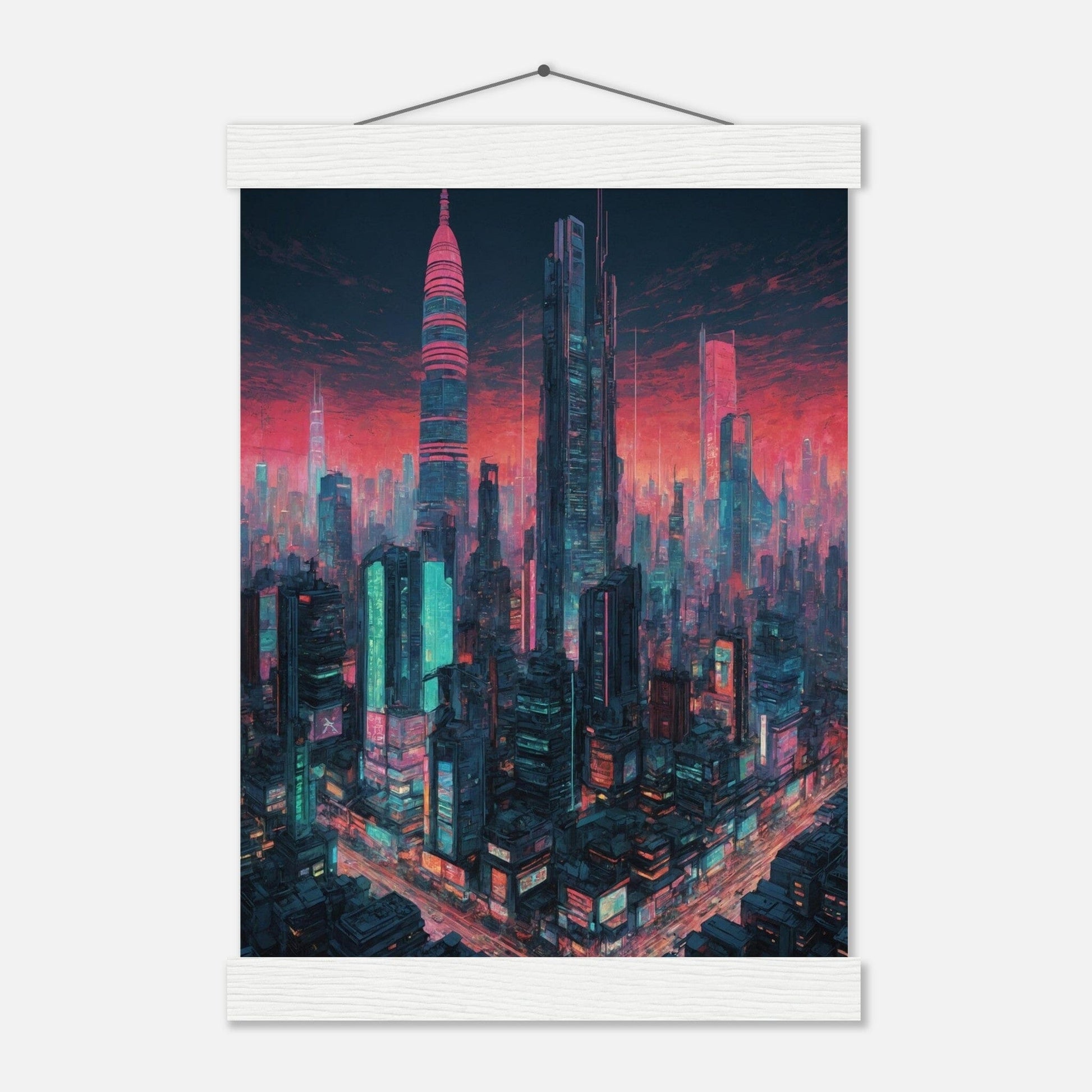 Premium Matte Paper Poster with Hanger - Minimalistische Kunstpräsentation mit Holzhänger Print Material Modern Masterpieces A4 21x29.7 cm / 8x12″ White wall hanger 