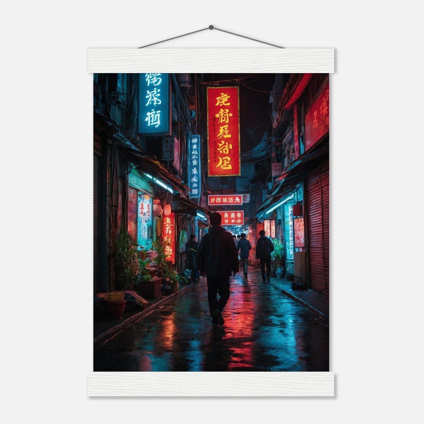 Premium Matte Paper Poster with Hanger - Minimalistische Kunstpräsentation mit Holzhänger Print Material Modern Masterpieces A4 21x29.7 cm / 8x12″ White wall hanger 