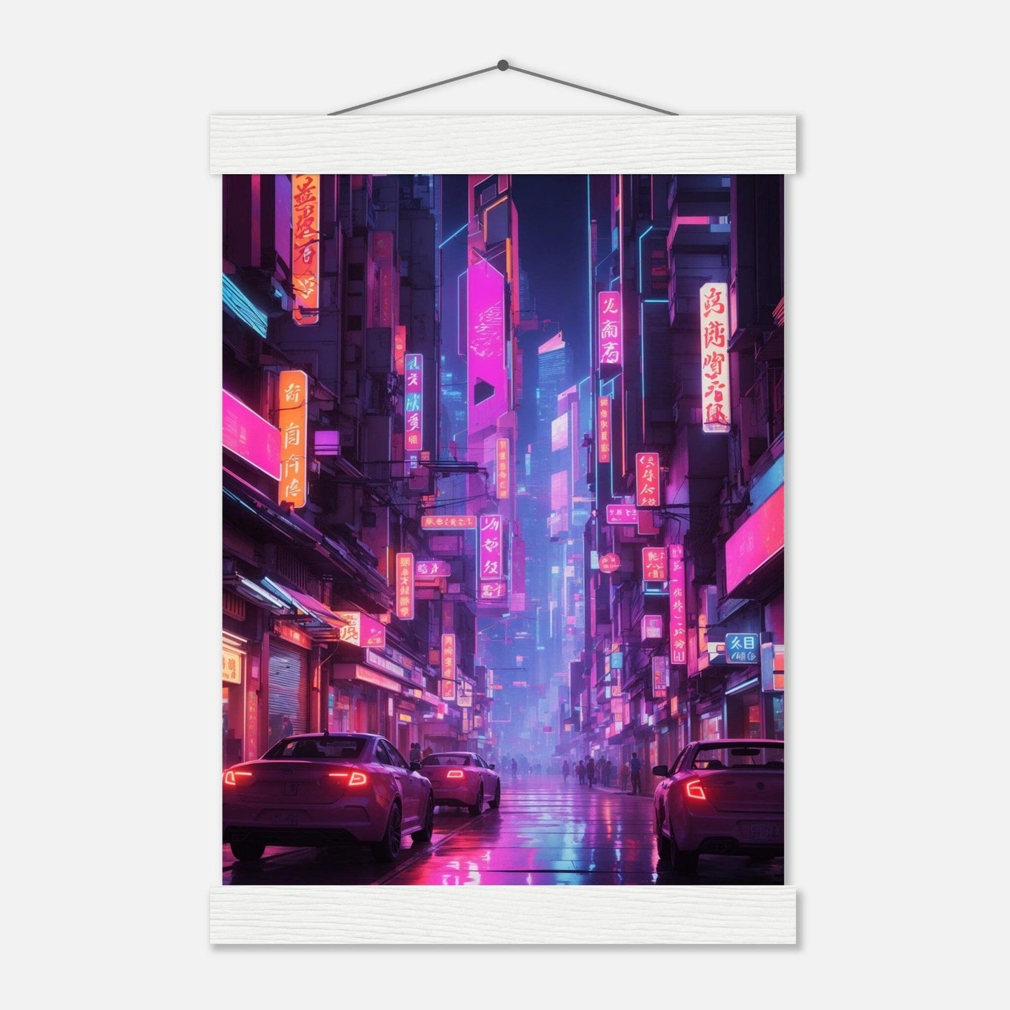 Premium Matte Paper Poster with Hanger - Minimalistische Kunstpräsentation mit Holzhänger Print Material Modern Masterpieces A4 21x29.7 cm / 8x12″ White wall hanger 