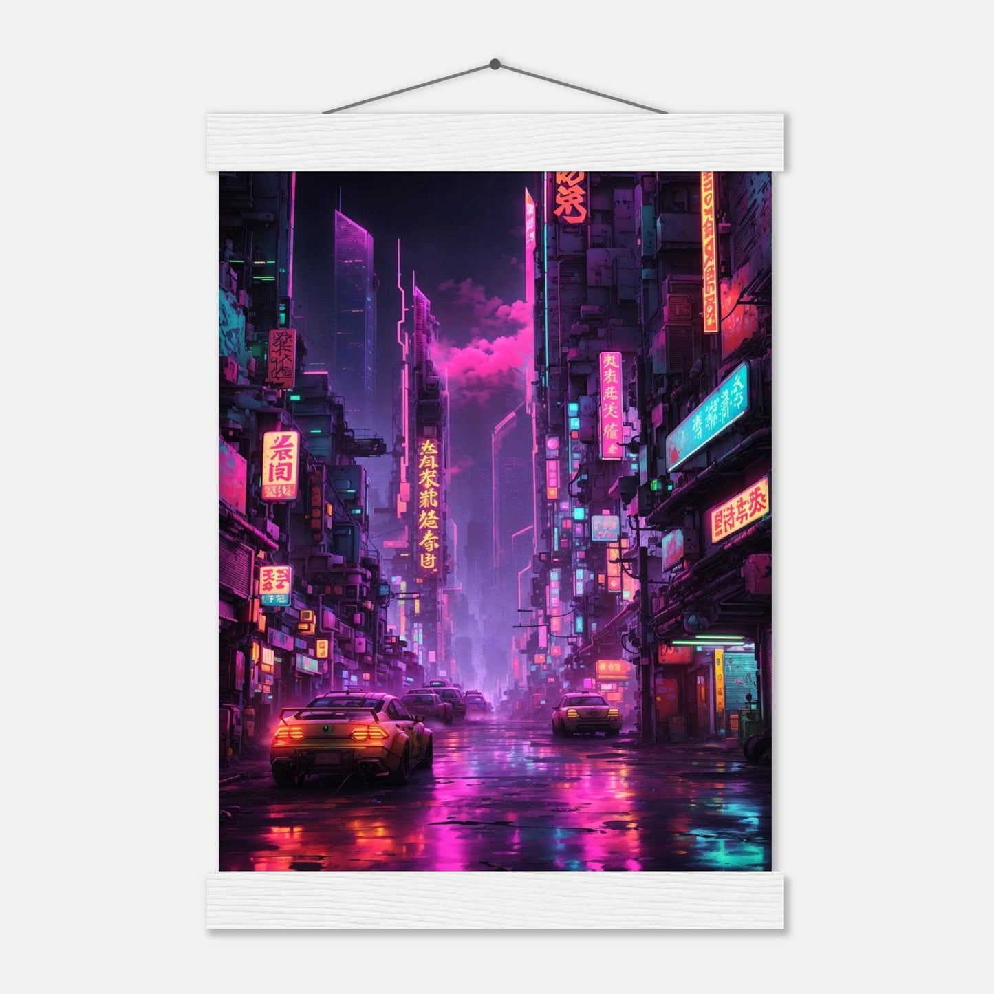 Premium Matte Paper Poster with Hanger - Minimalistische Kunstpräsentation mit Holzhänger Print Material Modern Masterpieces A4 21x29.7 cm / 8x12″ White wall hanger 