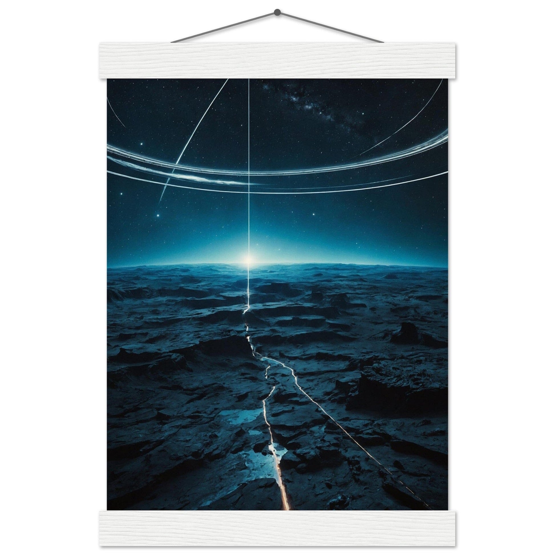 Premium Matte Paper Poster with Hanger - Minimalistische Kunstpräsentation mit Holzhänger Print Material Modern Masterpieces A4 21x29.7 cm / 8x12″ White wall hanger 