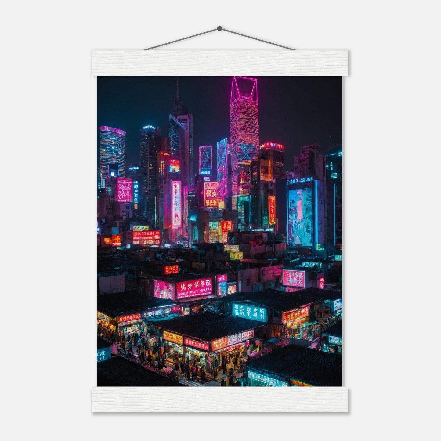 Premium Matte Paper Poster with Hanger - Minimalistische Kunstpräsentation mit Holzhänger Print Material Modern Masterpieces A4 21x29.7 cm / 8x12″ White wall hanger 