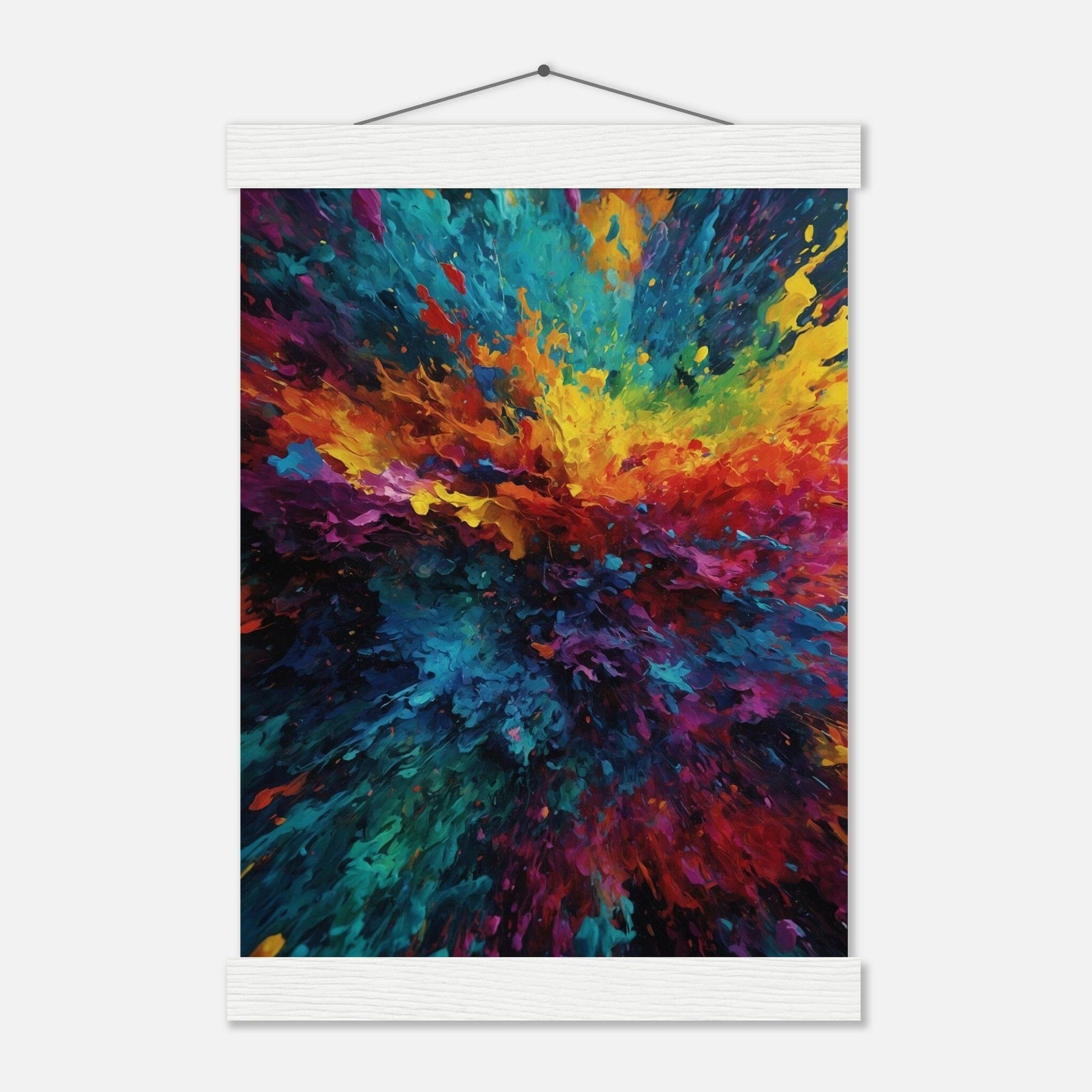 Premium Matte Paper Poster with Hanger - Minimalistische Kunstpräsentation mit Holzhänger Print Material Modern Masterpieces A4 21x29.7 cm / 8x12″ White wall hanger 