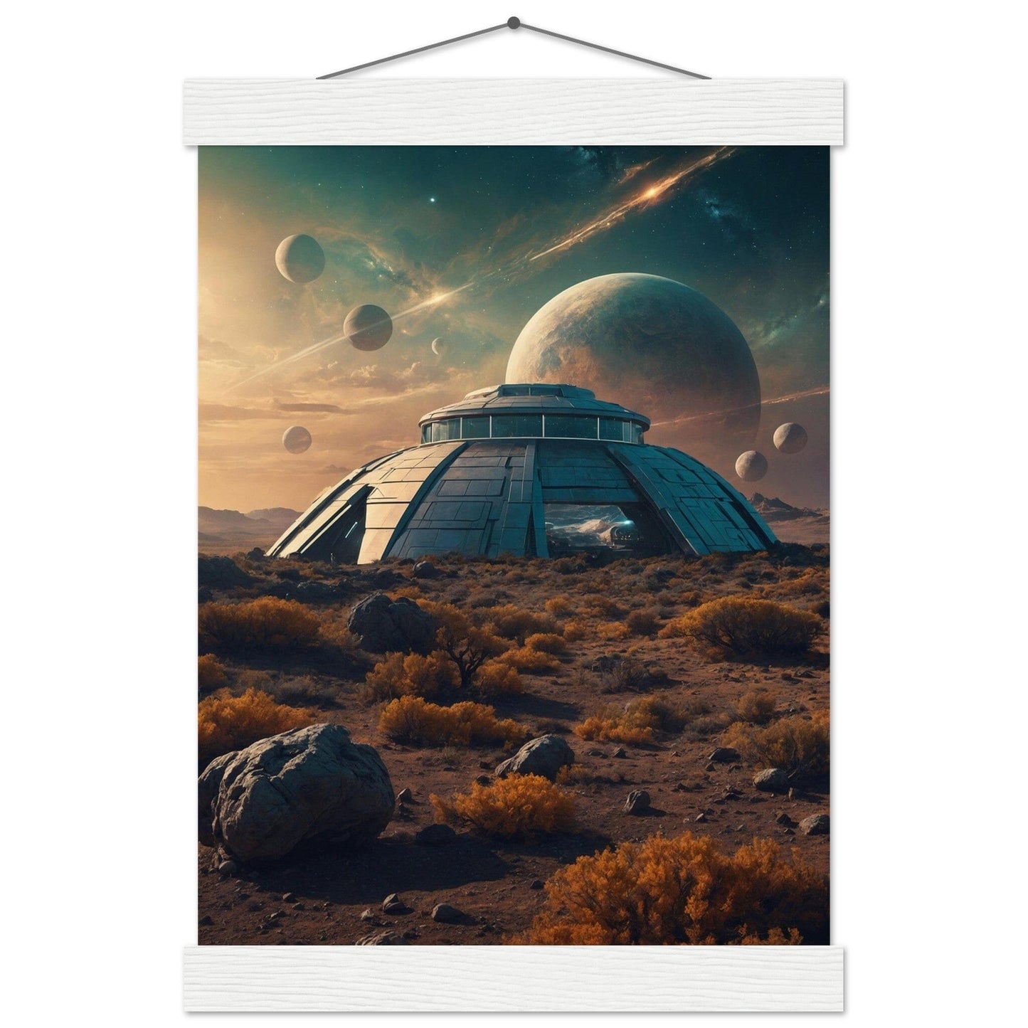 Premium Matte Paper Poster with Hanger - Minimalistische Kunstpräsentation mit Holzhänger Print Material Modern Masterpieces A4 21x29.7 cm / 8x12″ White wall hanger 
