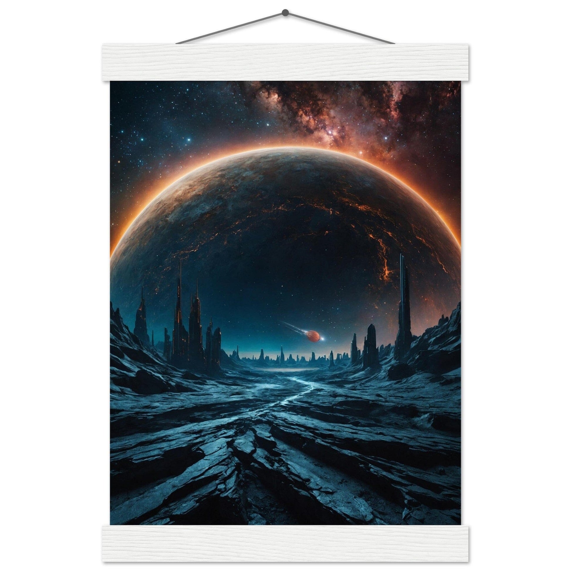 Premium Matte Paper Poster with Hanger - Minimalistische Kunstpräsentation mit Holzhänger Print Material Modern Masterpieces A4 21x29.7 cm / 8x12″ White wall hanger 
