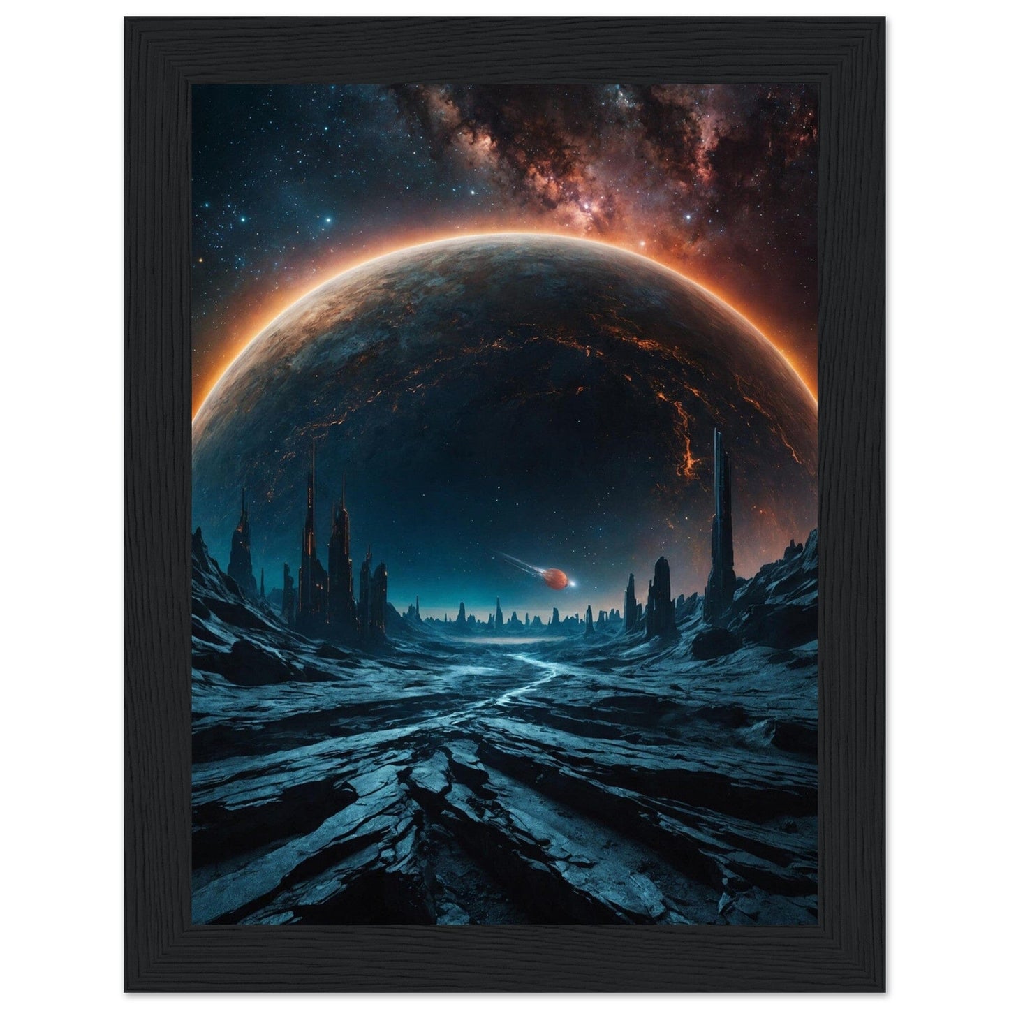 Premium Matte Paper Wooden Framed Poster - Exklusive Kunst in stilvollen Holzrahmen Print Material Modern Masterpieces 15x20 cm / 6x8″ Black frame 