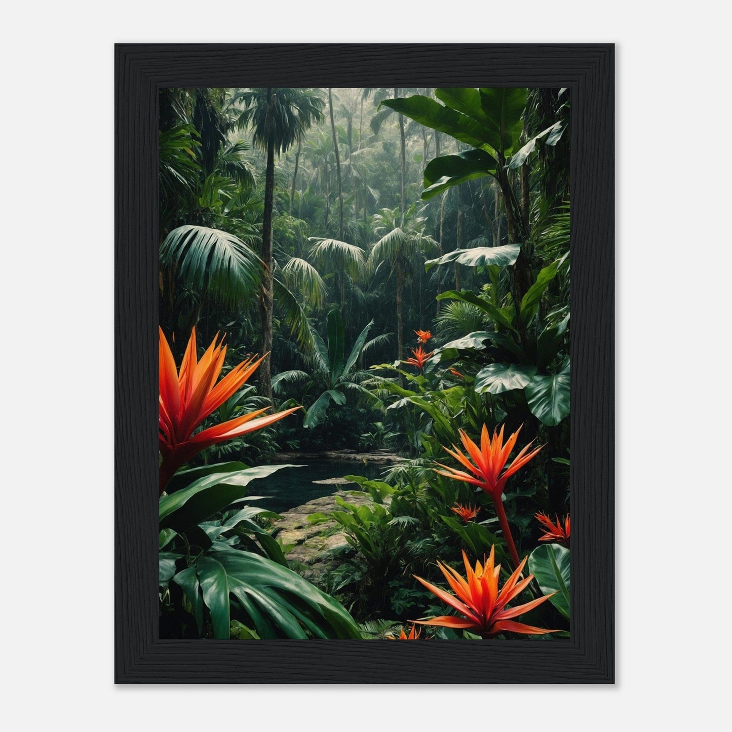 Premium Matte Paper Wooden Framed Poster - Exklusive Kunst in stilvollen Holzrahmen Print Material Modern Masterpieces 15x20 cm / 6x8″ Black frame 