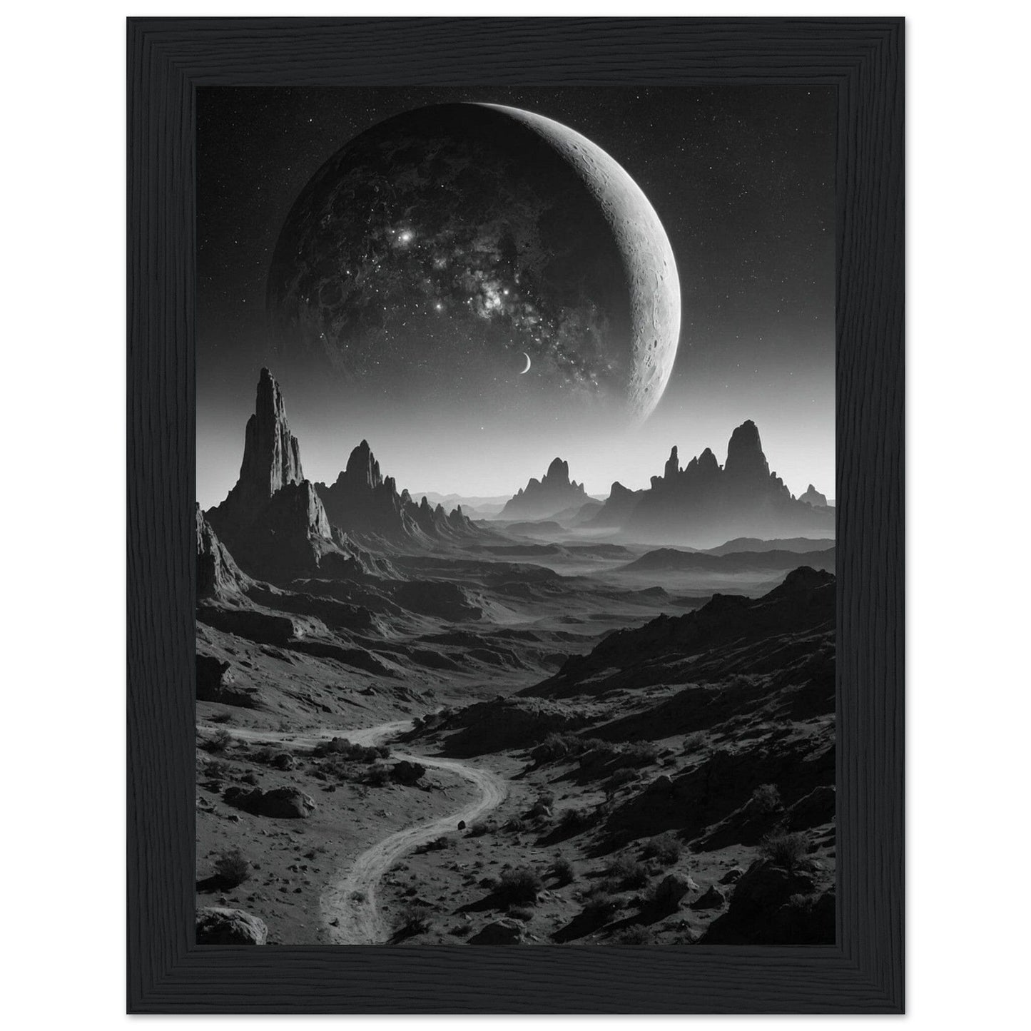 Premium Matte Paper Wooden Framed Poster - Exklusive Kunst in stilvollen Holzrahmen Print Material Modern Masterpieces 15x20 cm / 6x8″ Black frame 