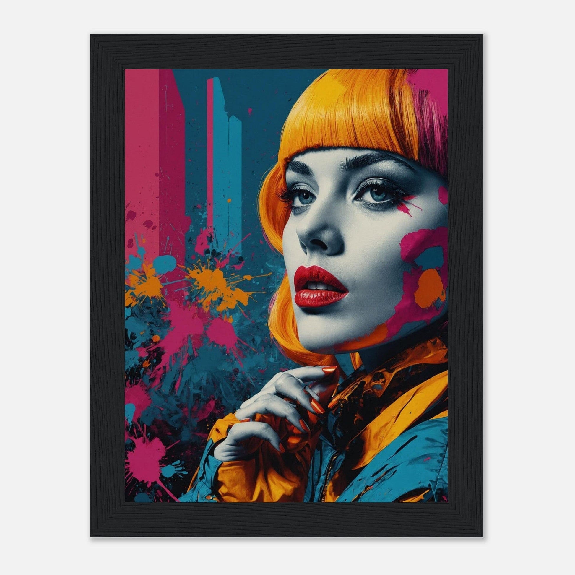 Premium Matte Paper Wooden Framed Poster - Exklusive Kunst in stilvollen Holzrahmen Print Material Modern Masterpieces 15x20 cm / 6x8″ Black frame 