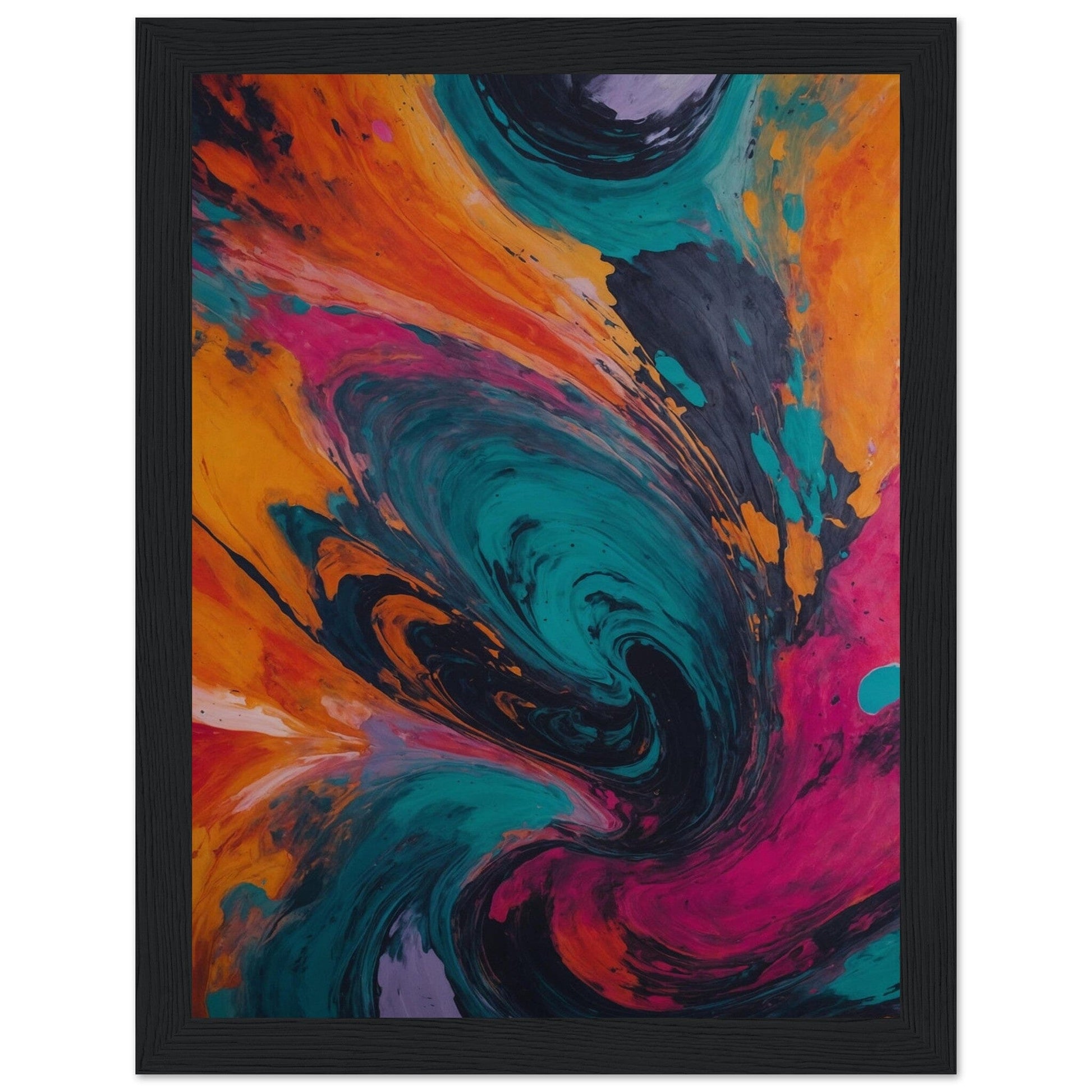Premium Matte Paper Wooden Framed Poster - Exklusive Kunst in stilvollen Holzrahmen Print Material Modern Masterpieces 15x20 cm / 6x8″ Black frame 