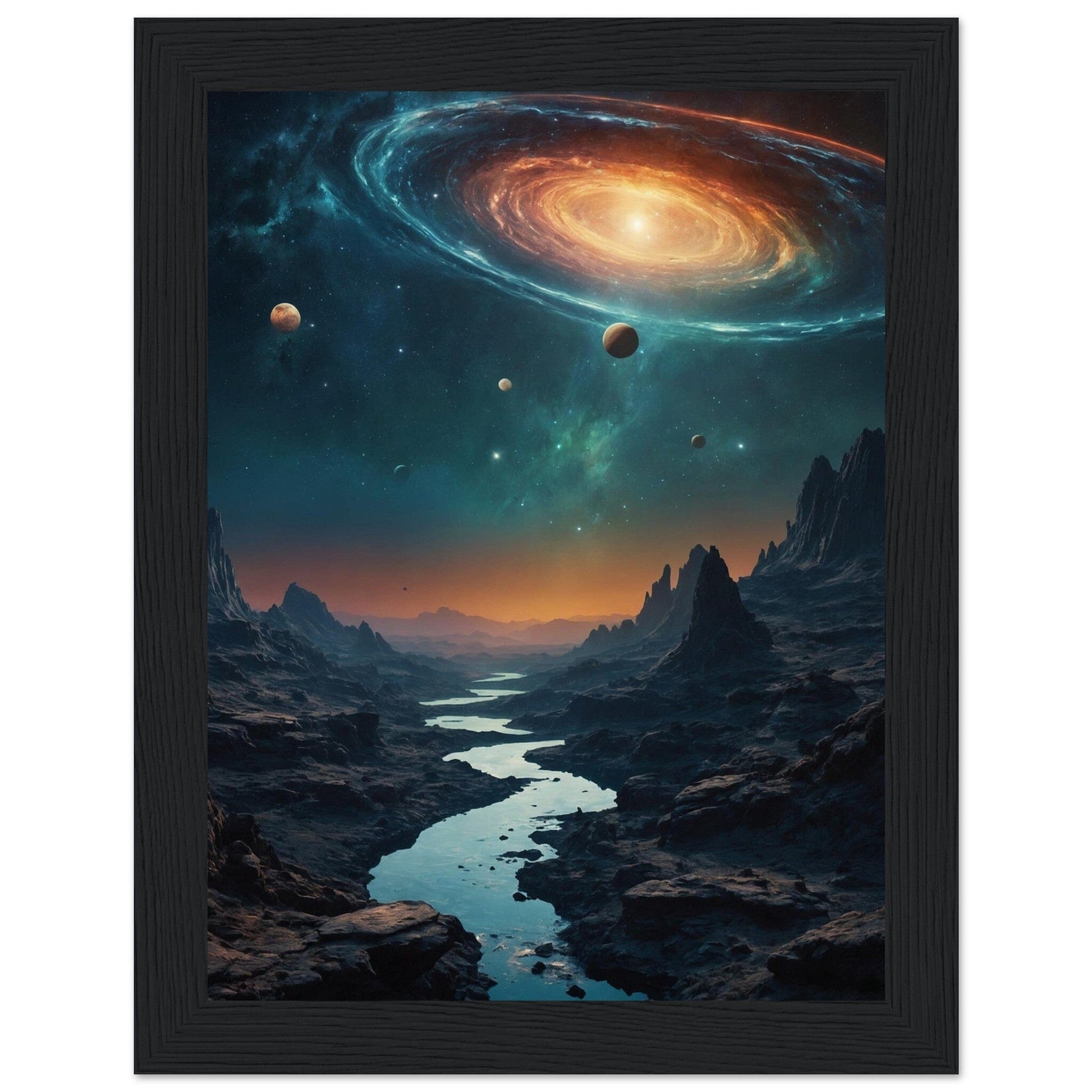 Premium Matte Paper Wooden Framed Poster - Exklusive Kunst in stilvollen Holzrahmen Print Material Modern Masterpieces 15x20 cm / 6x8″ Black frame 