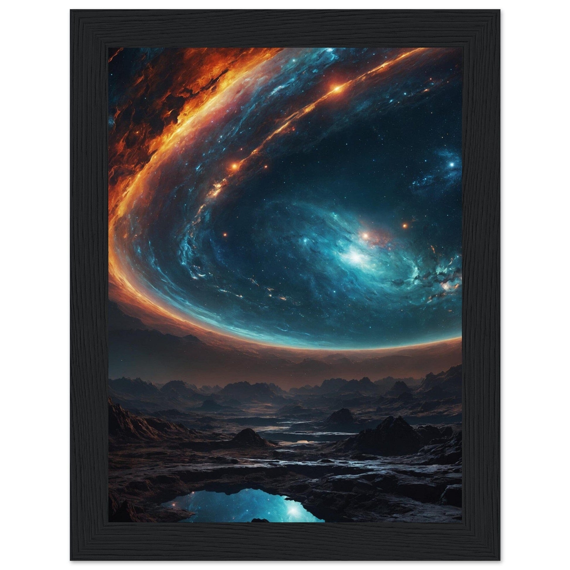Premium Matte Paper Wooden Framed Poster - Exklusive Kunst in stilvollen Holzrahmen Print Material Modern Masterpieces 15x20 cm / 6x8″ Black frame 