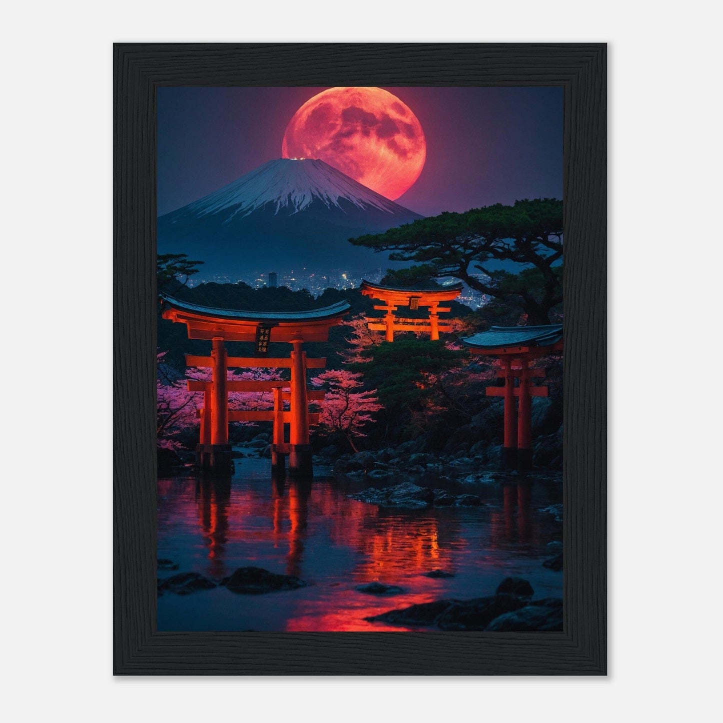 Premium Matte Paper Wooden Framed Poster - Exklusive Kunst in stilvollen Holzrahmen Print Material Modern Masterpieces 15x20 cm / 6x8″ Black frame 