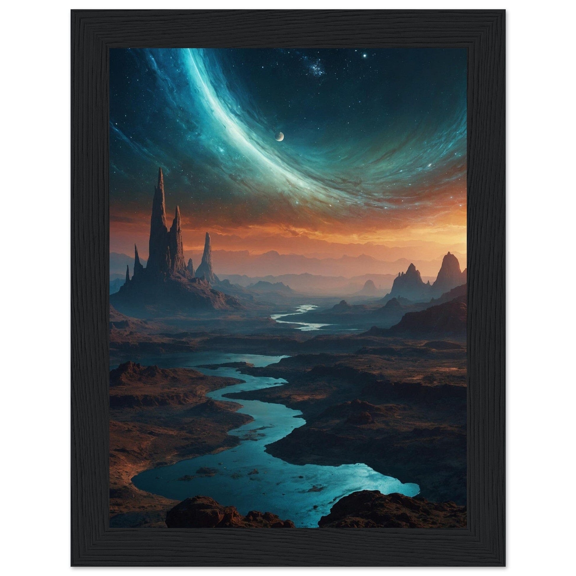 Premium Matte Paper Wooden Framed Poster - Exklusive Kunst in stilvollen Holzrahmen Print Material Modern Masterpieces 15x20 cm / 6x8″ Black frame 