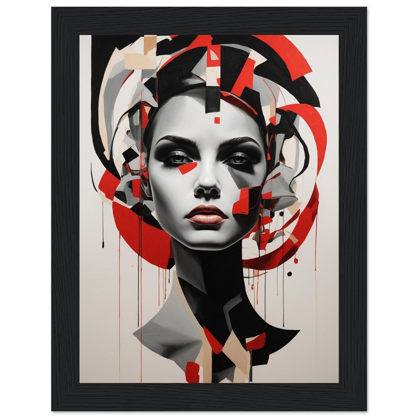 Premium Matte Paper Wooden Framed Poster - Exklusive Kunst in stilvollen Holzrahmen Print Material Modern Masterpieces 15x20 cm / 6x8″ Black frame 