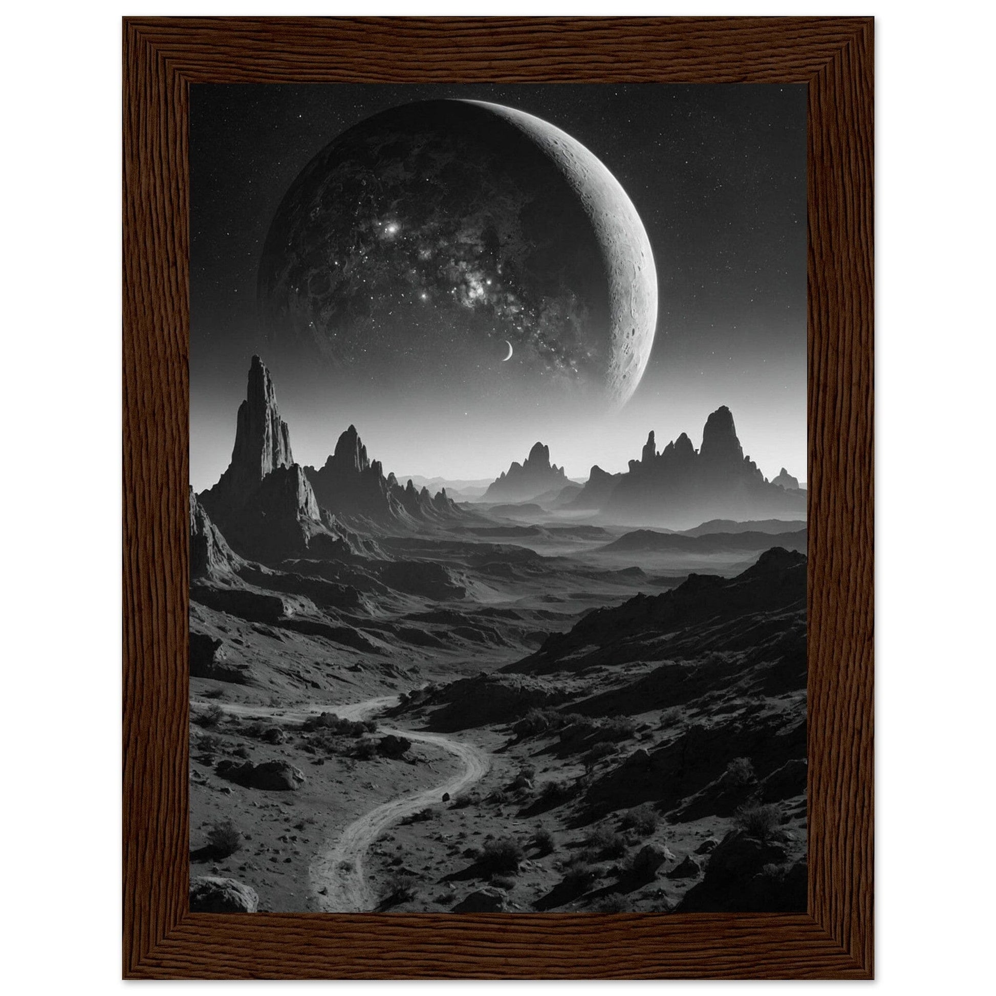 Premium Matte Paper Wooden Framed Poster - Exklusive Kunst in stilvollen Holzrahmen Print Material Modern Masterpieces 15x20 cm / 6x8″ Dark wood frame 