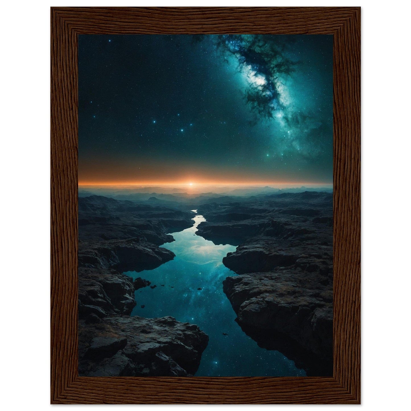 Premium Matte Paper Wooden Framed Poster - Exklusive Kunst in stilvollen Holzrahmen Print Material Modern Masterpieces 15x20 cm / 6x8″ Dark wood frame 
