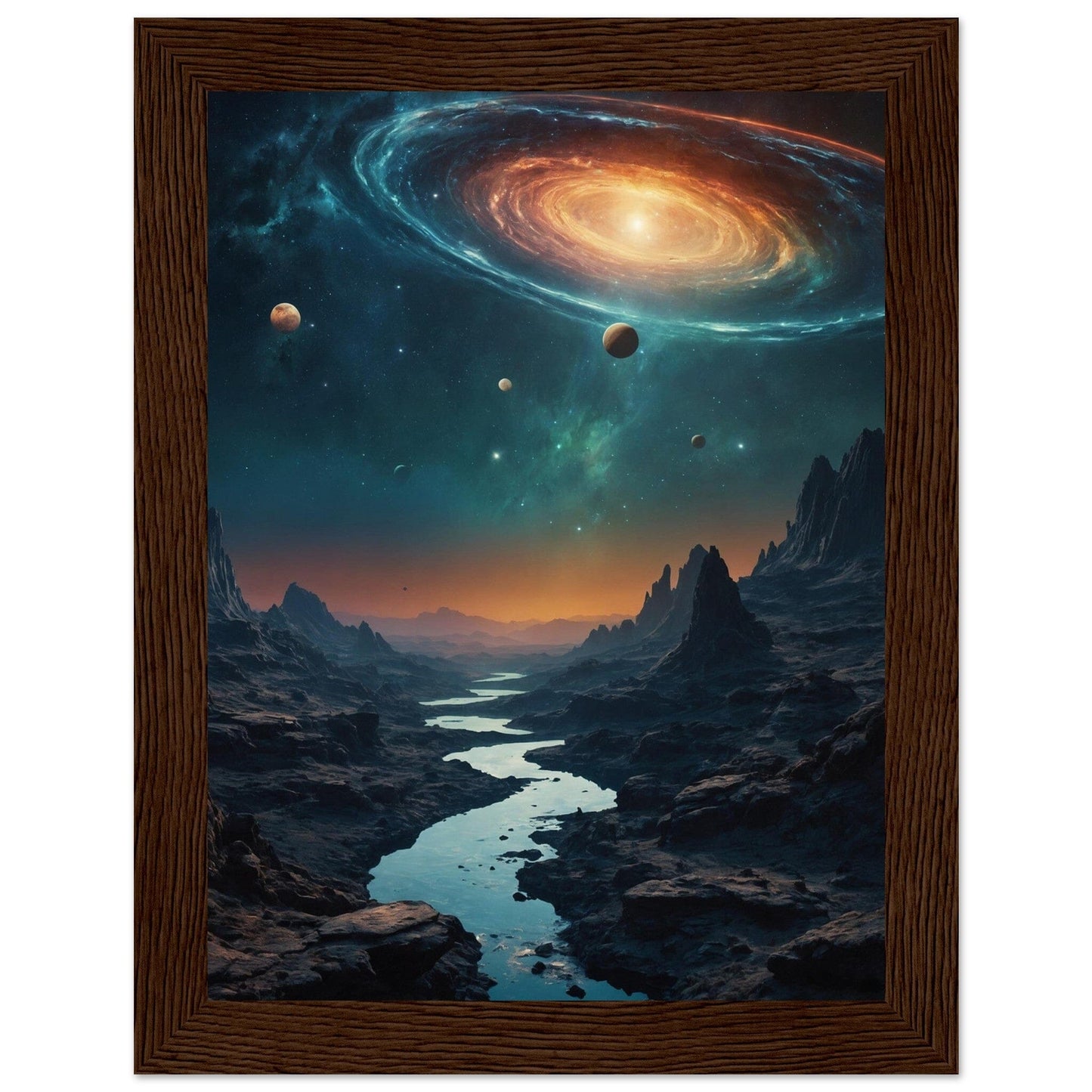 Premium Matte Paper Wooden Framed Poster - Exklusive Kunst in stilvollen Holzrahmen Print Material Modern Masterpieces 15x20 cm / 6x8″ Dark wood frame 