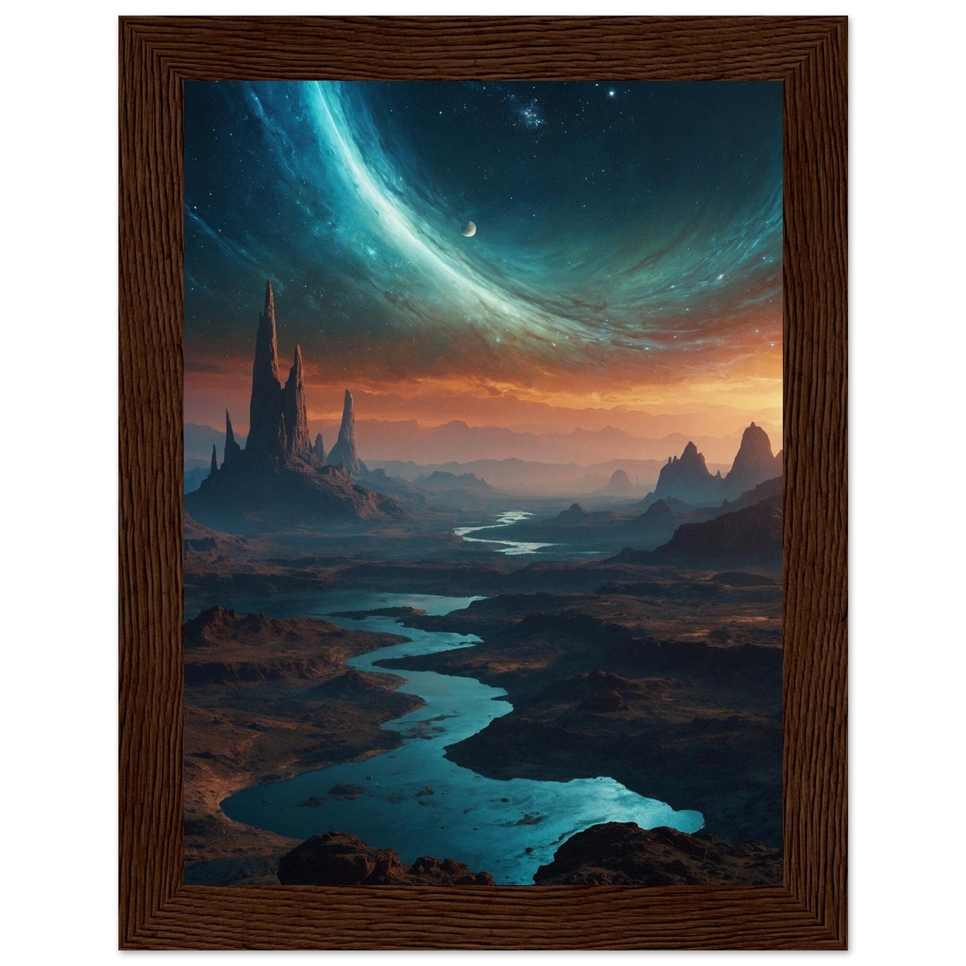 Premium Matte Paper Wooden Framed Poster - Exklusive Kunst in stilvollen Holzrahmen Print Material Modern Masterpieces 15x20 cm / 6x8″ Dark wood frame 