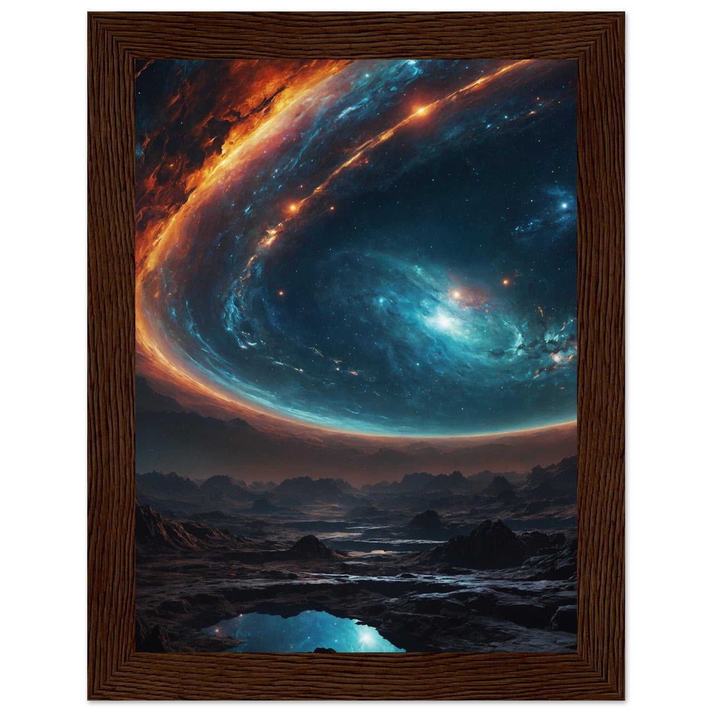 Premium Matte Paper Wooden Framed Poster - Exklusive Kunst in stilvollen Holzrahmen Print Material Modern Masterpieces 15x20 cm / 6x8″ Dark wood frame 