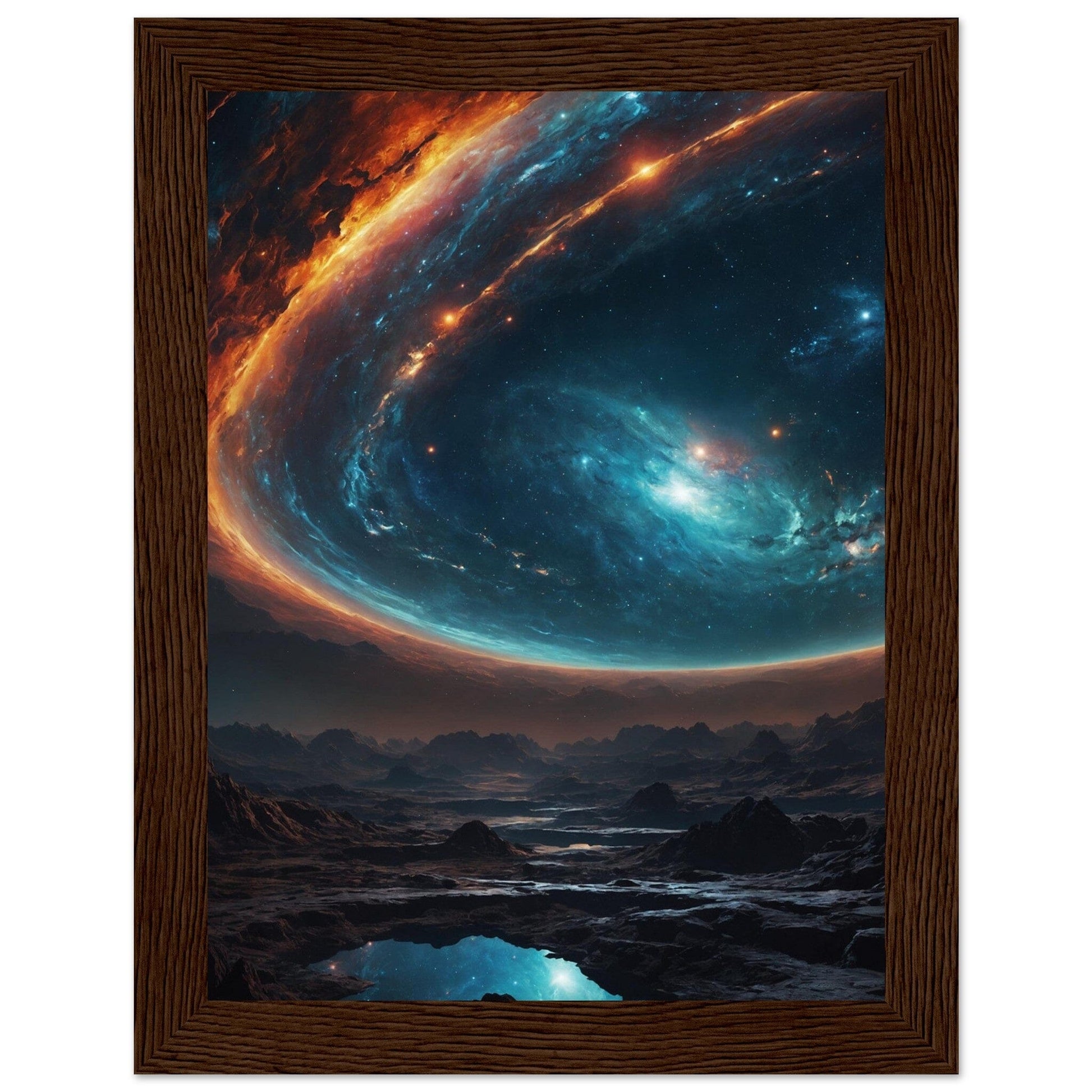 Premium Matte Paper Wooden Framed Poster - Exklusive Kunst in stilvollen Holzrahmen Print Material Modern Masterpieces 15x20 cm / 6x8″ Dark wood frame 