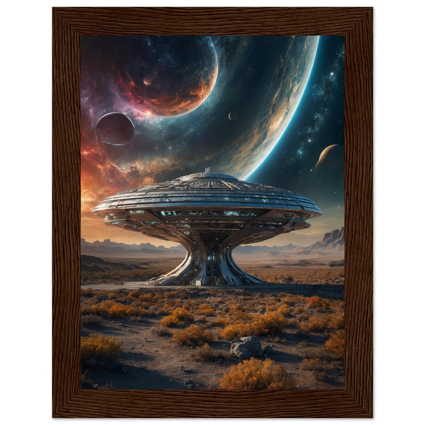 Premium Matte Paper Wooden Framed Poster - Exklusive Kunst in stilvollen Holzrahmen Print Material Modern Masterpieces 15x20 cm / 6x8″ Dark wood frame 