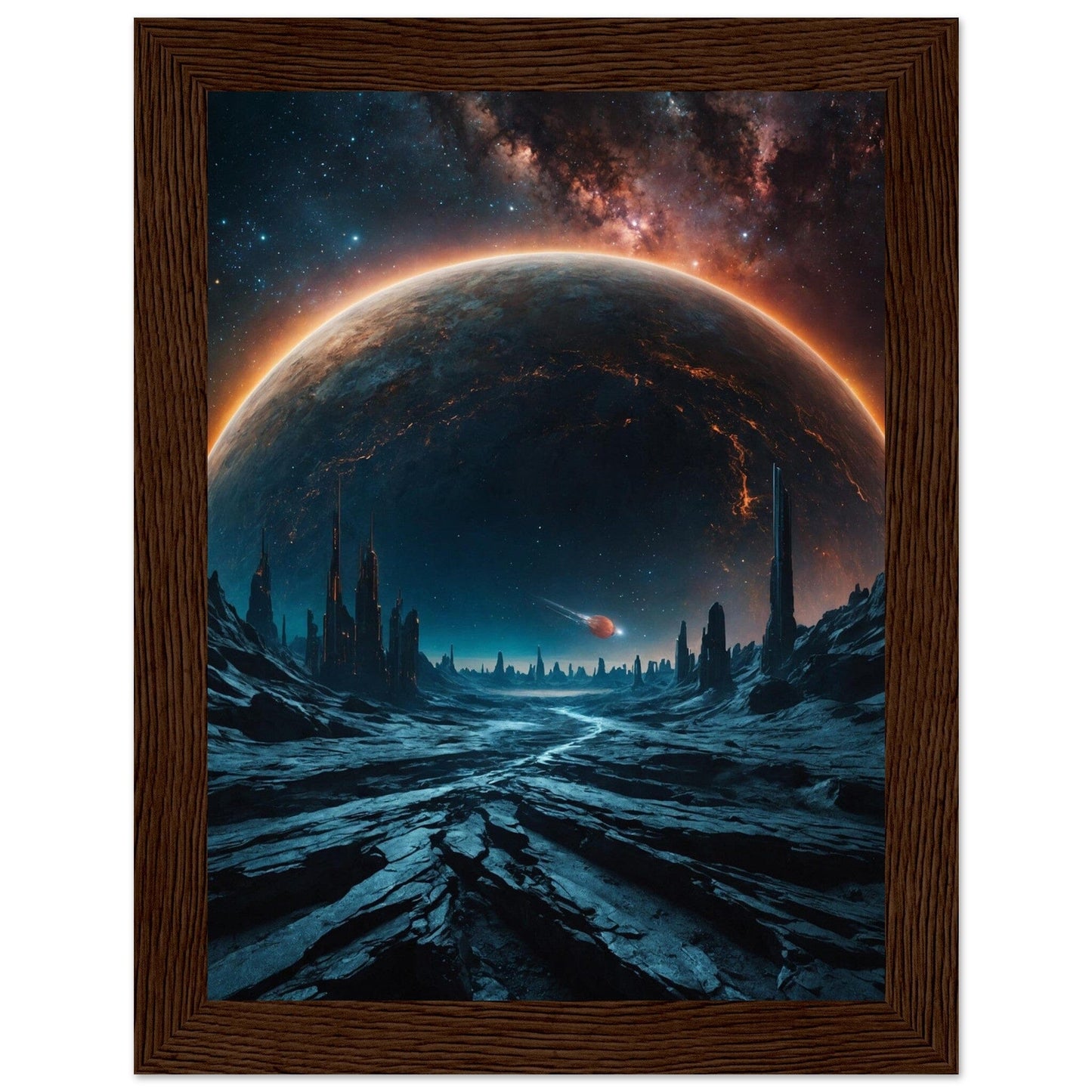 Premium Matte Paper Wooden Framed Poster - Exklusive Kunst in stilvollen Holzrahmen Print Material Modern Masterpieces 15x20 cm / 6x8″ Dark wood frame 