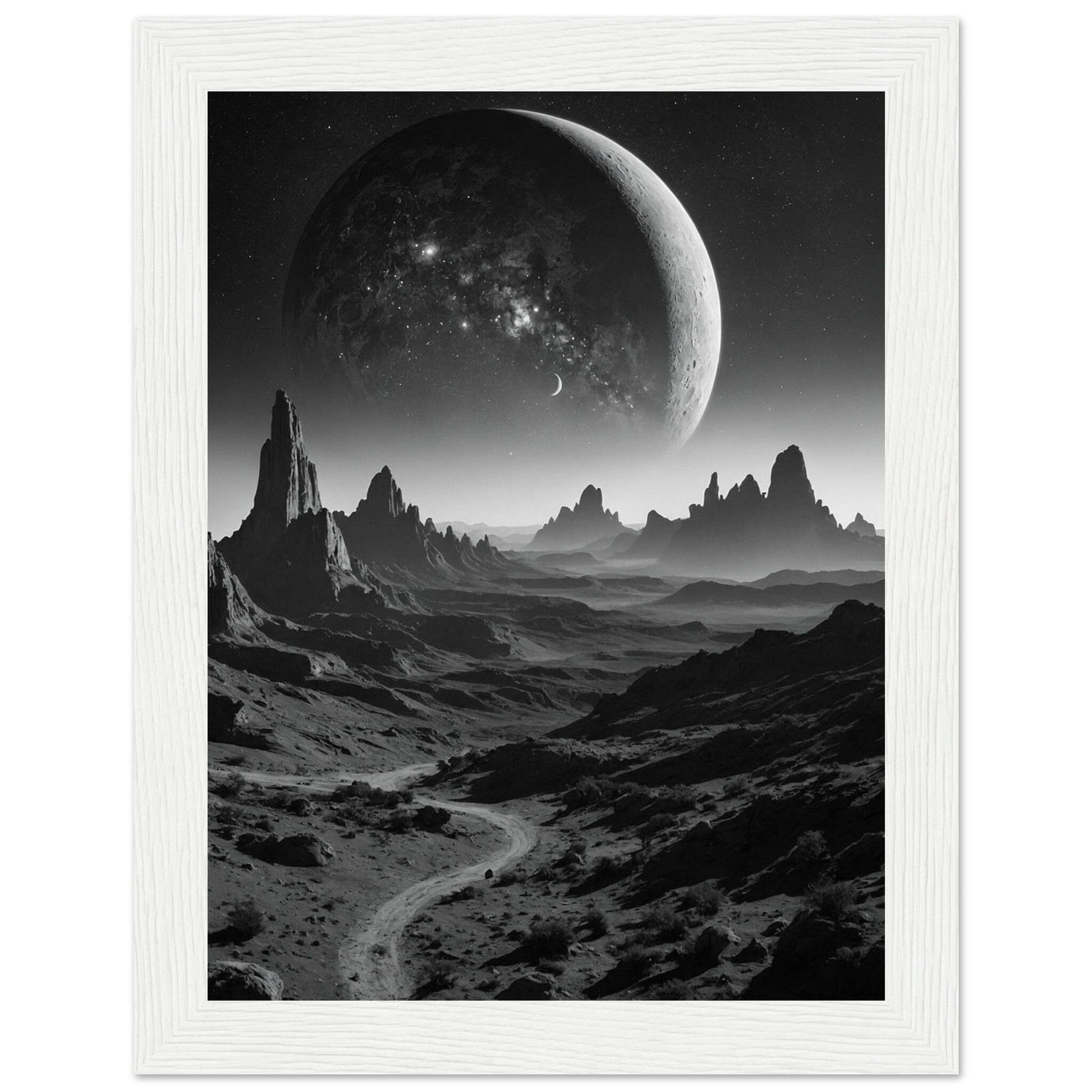 Premium Matte Paper Wooden Framed Poster - Exklusive Kunst in stilvollen Holzrahmen Print Material Modern Masterpieces 15x20 cm / 6x8″ White frame 