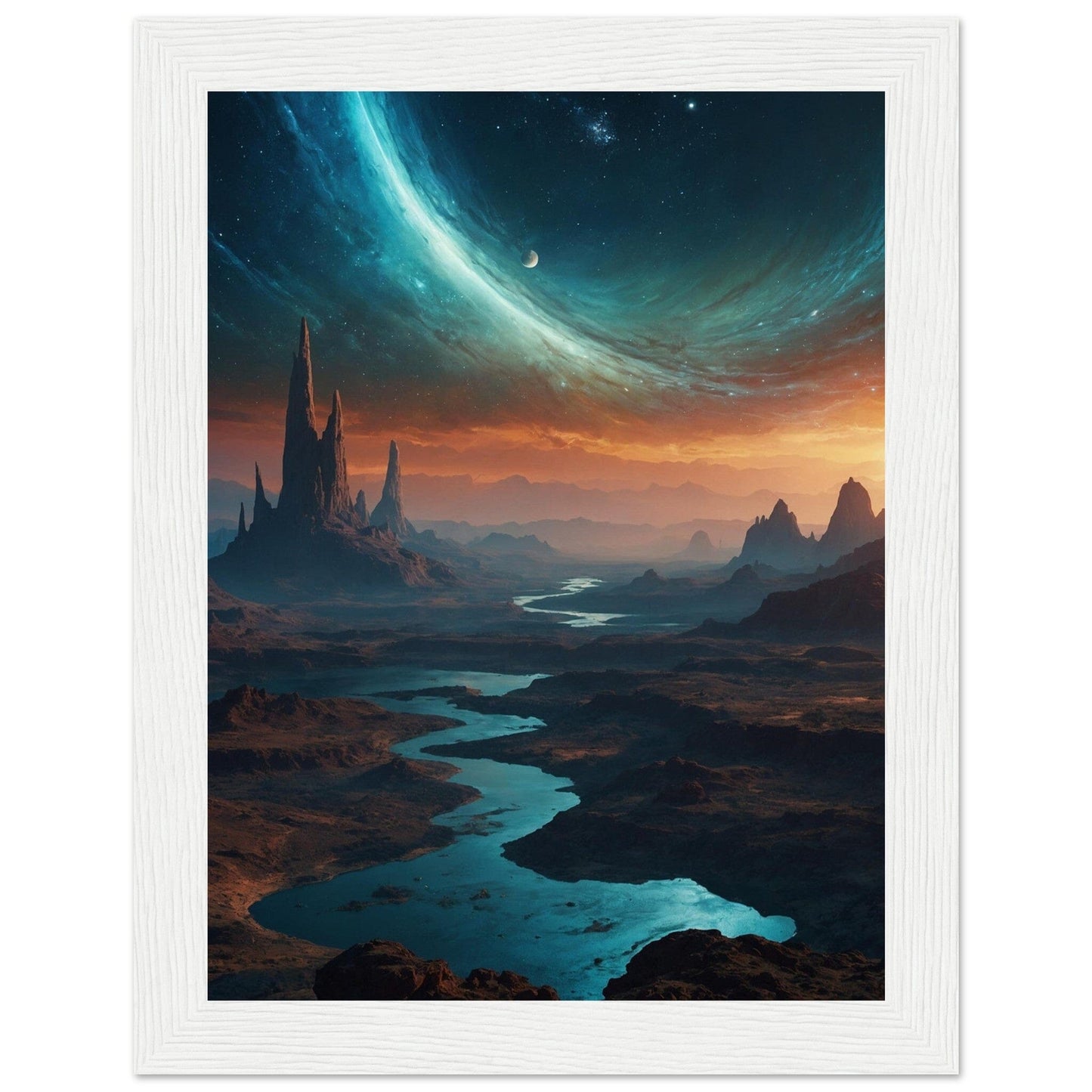 Premium Matte Paper Wooden Framed Poster - Exklusive Kunst in stilvollen Holzrahmen Print Material Modern Masterpieces 15x20 cm / 6x8″ White frame 