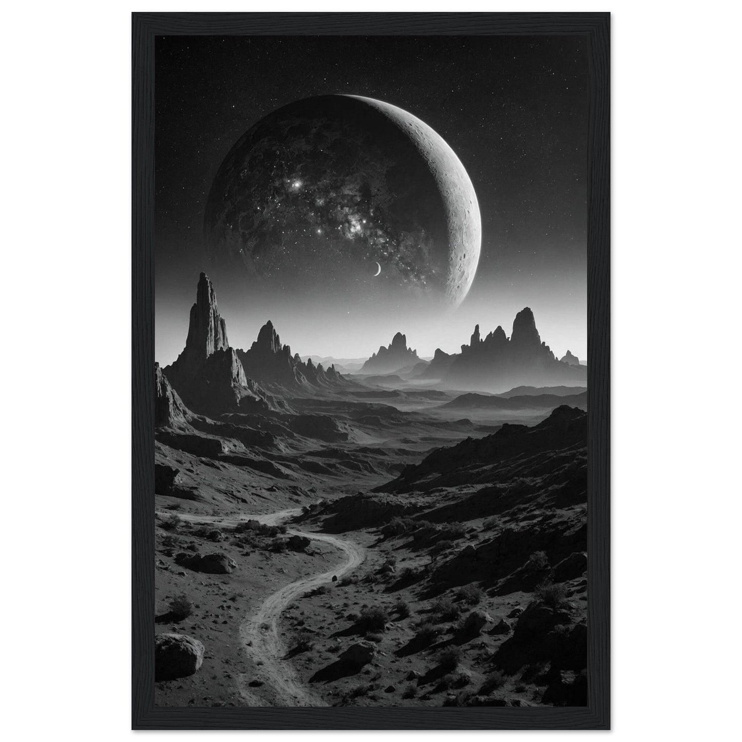 Premium Matte Paper Wooden Framed Poster - Exklusive Kunst in stilvollen Holzrahmen Print Material Modern Masterpieces 28x43 cm / XL (11x17″) Black frame 
