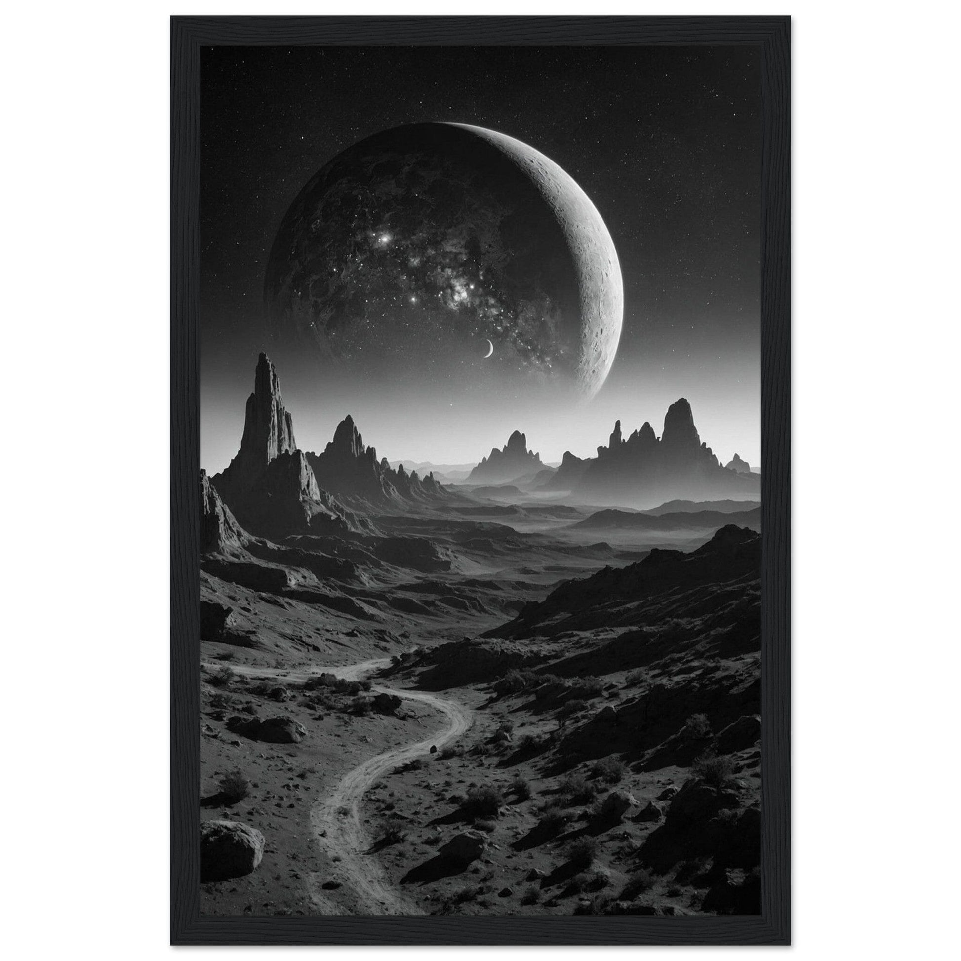 Premium Matte Paper Wooden Framed Poster - Exklusive Kunst in stilvollen Holzrahmen Print Material Modern Masterpieces 28x43 cm / XL (11x17″) Black frame 
