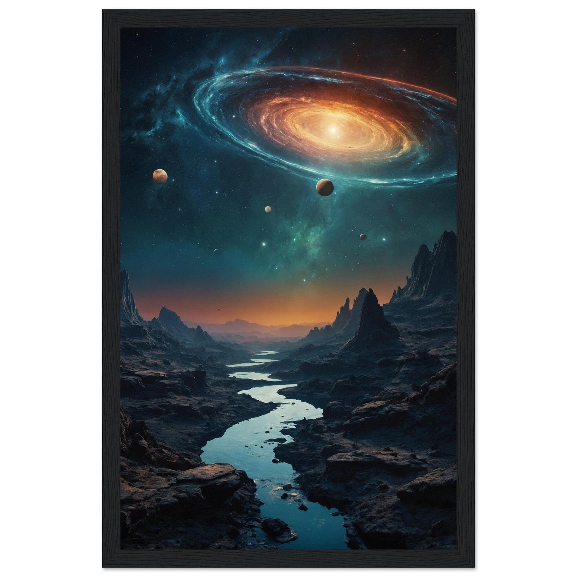 Premium Matte Paper Wooden Framed Poster - Exklusive Kunst in stilvollen Holzrahmen Print Material Modern Masterpieces 28x43 cm / XL (11x17″) Black frame 