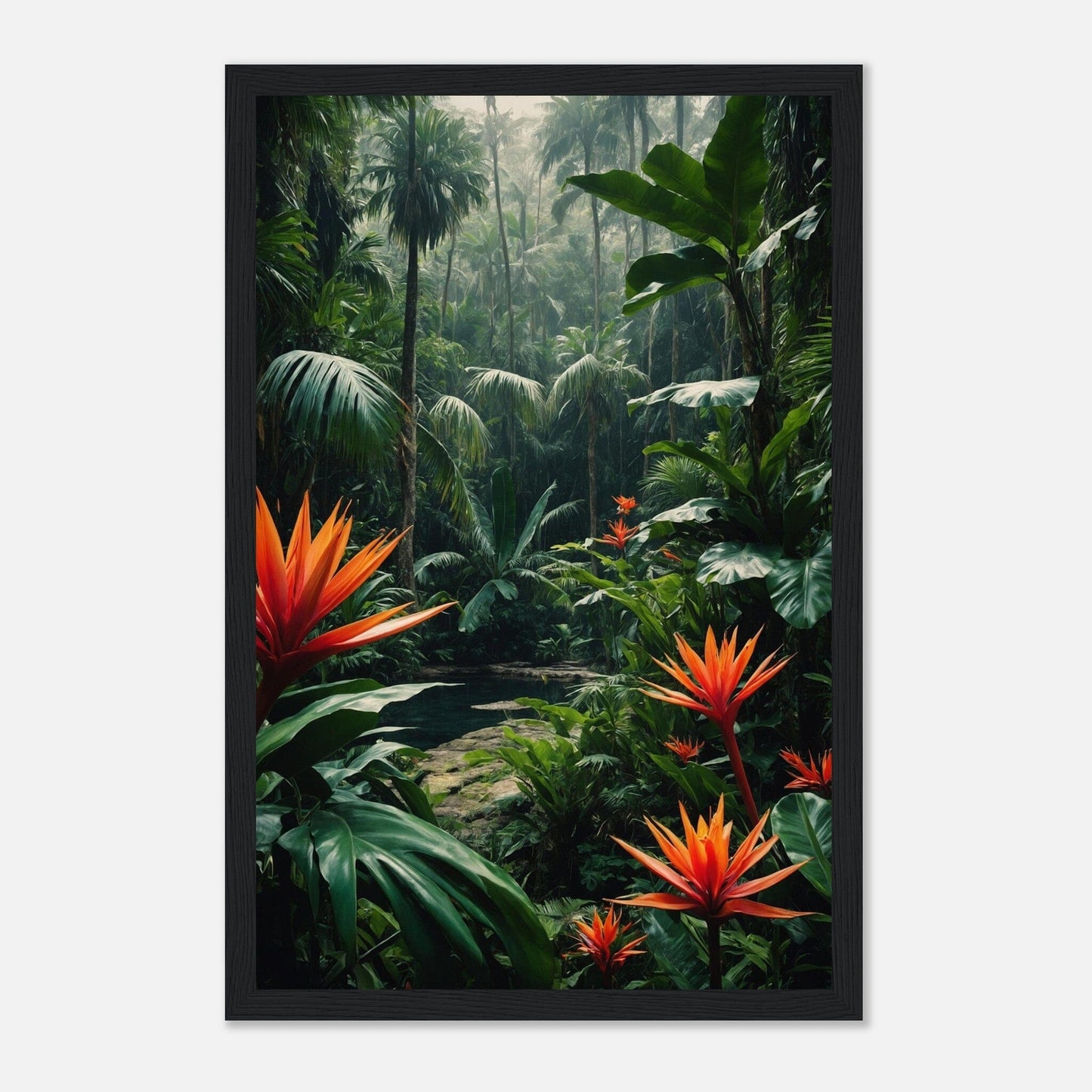 Premium Matte Paper Wooden Framed Poster - Exklusive Kunst in stilvollen Holzrahmen Print Material Modern Masterpieces 28x43 cm / XL (11x17″) Black frame 